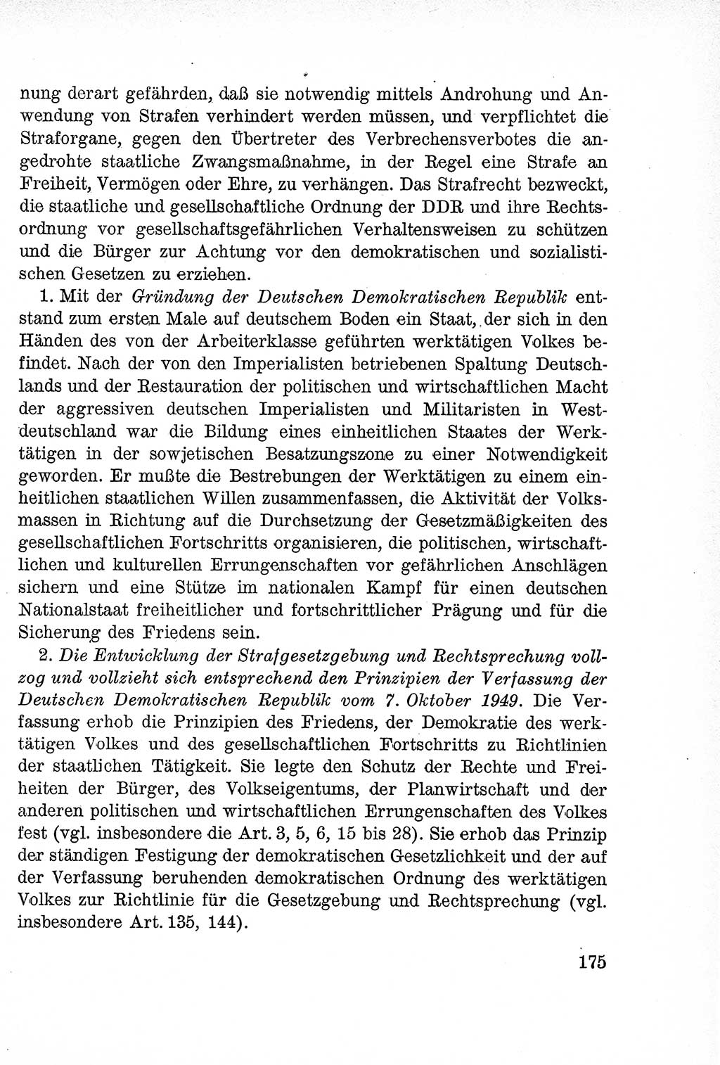 Lehrbuch des Strafrechts der Deutschen Demokratischen Republik (DDR), Allgemeiner Teil 1957, Seite 175 (Lb. Strafr. DDR AT 1957, S. 175)