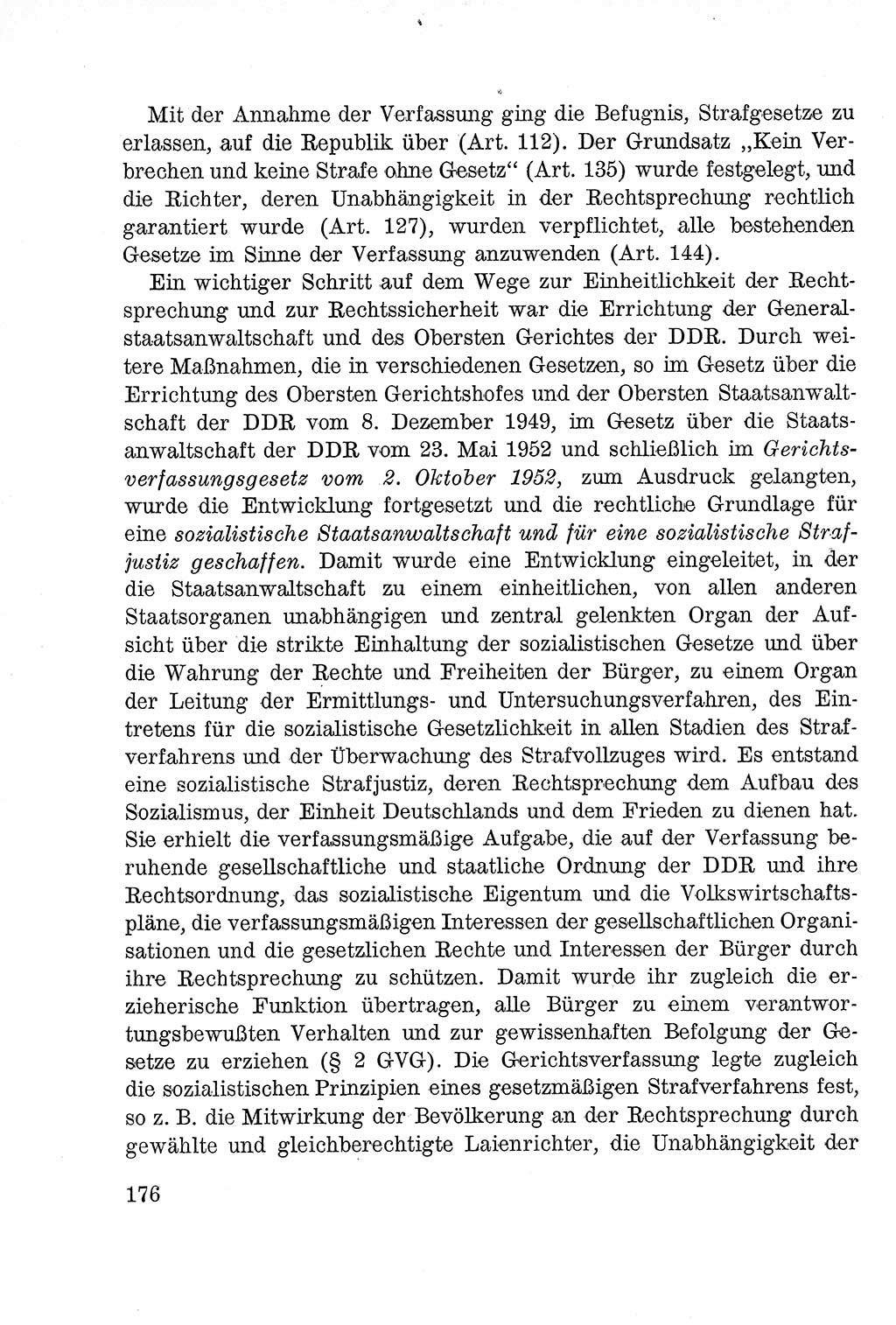 Lehrbuch des Strafrechts der Deutschen Demokratischen Republik (DDR), Allgemeiner Teil 1957, Seite 176 (Lb. Strafr. DDR AT 1957, S. 176)