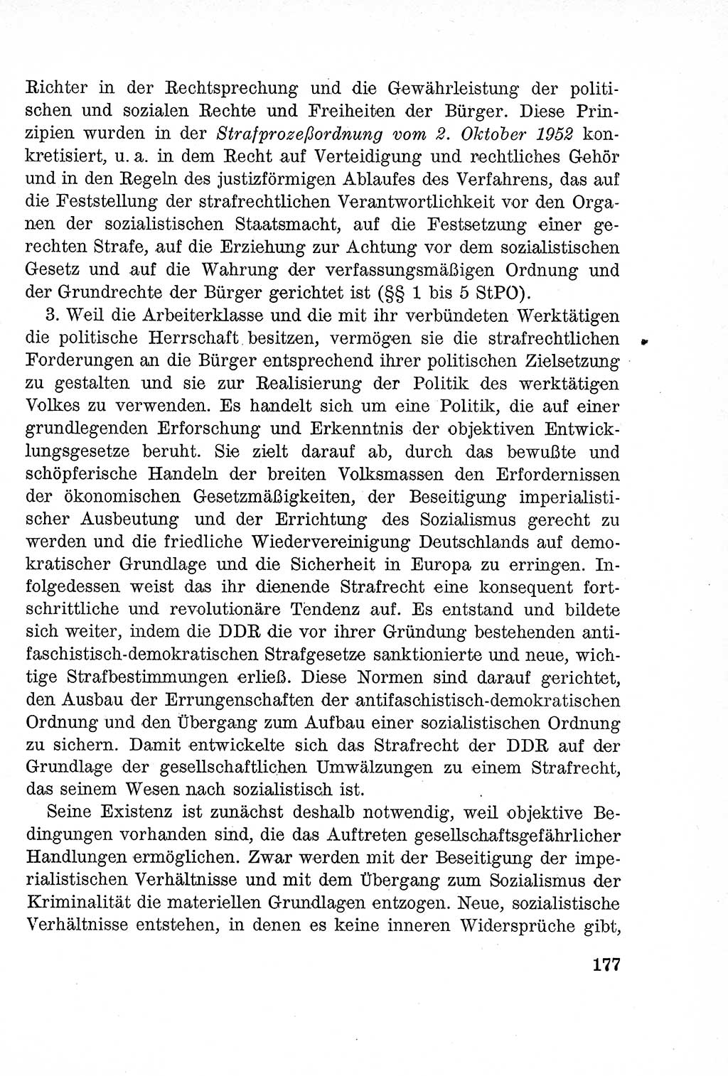 Lehrbuch des Strafrechts der Deutschen Demokratischen Republik (DDR), Allgemeiner Teil 1957, Seite 177 (Lb. Strafr. DDR AT 1957, S. 177)
