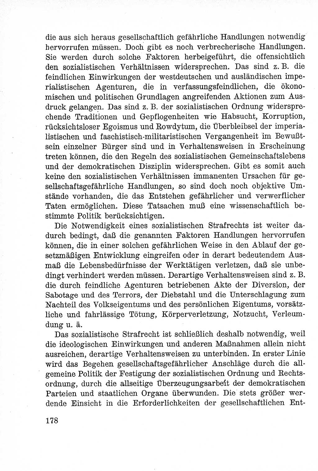 Lehrbuch des Strafrechts der Deutschen Demokratischen Republik (DDR), Allgemeiner Teil 1957, Seite 178 (Lb. Strafr. DDR AT 1957, S. 178)