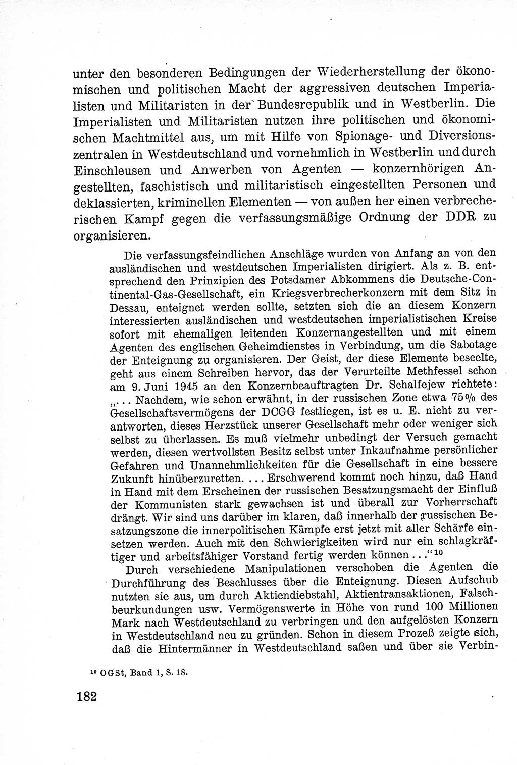 Lehrbuch des Strafrechts der Deutschen Demokratischen Republik (DDR), Allgemeiner Teil 1957, Seite 182 (Lb. Strafr. DDR AT 1957, S. 182)