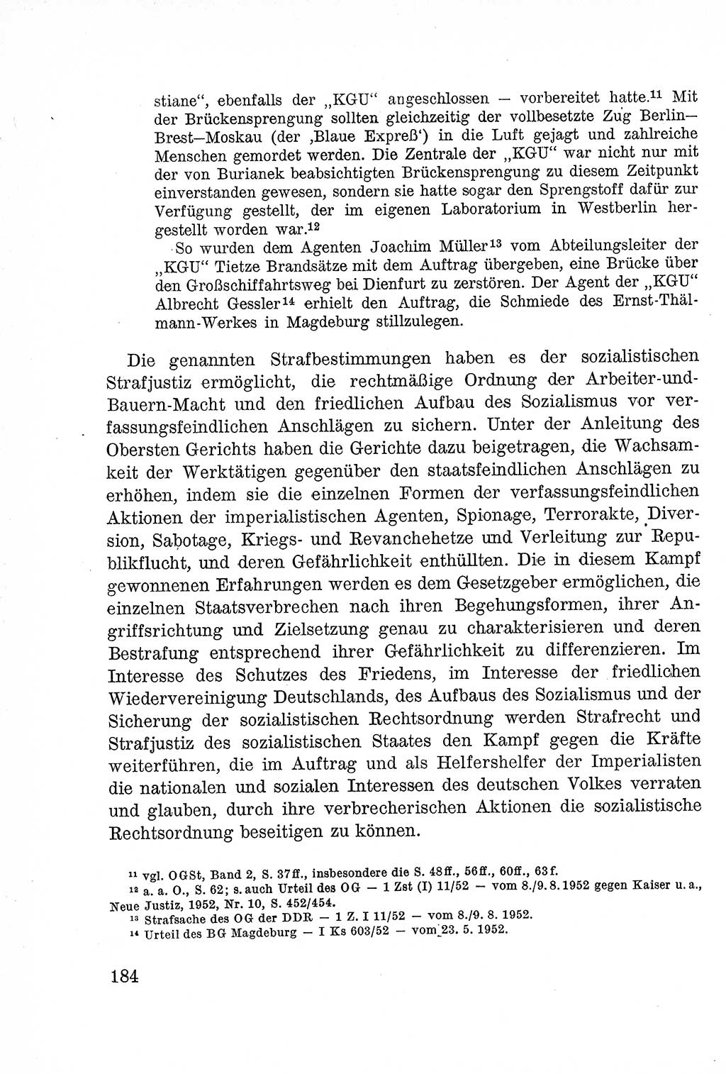 Lehrbuch des Strafrechts der Deutschen Demokratischen Republik (DDR), Allgemeiner Teil 1957, Seite 184 (Lb. Strafr. DDR AT 1957, S. 184)