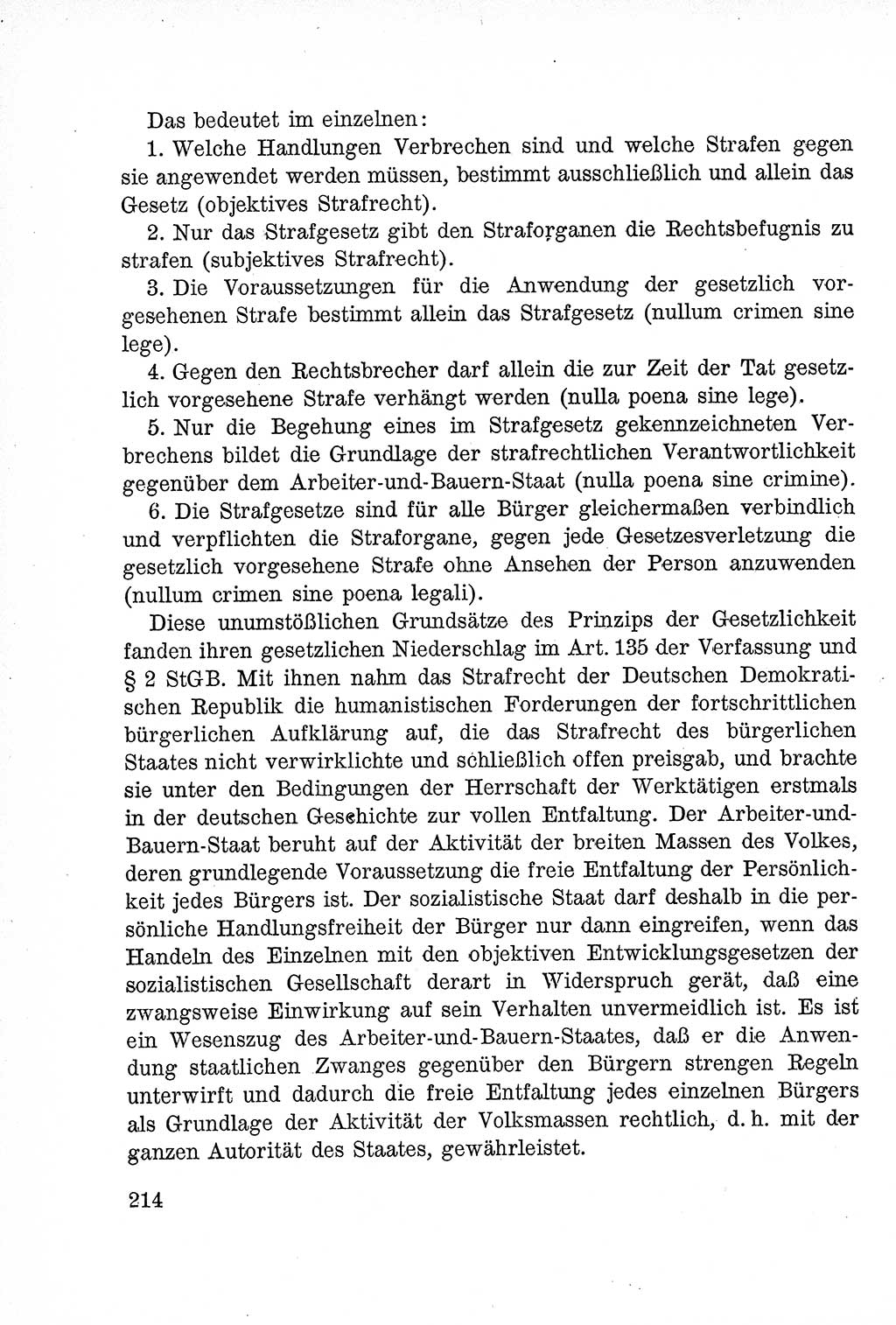 Lehrbuch des Strafrechts der Deutschen Demokratischen Republik (DDR), Allgemeiner Teil 1957, Seite 214 (Lb. Strafr. DDR AT 1957, S. 214)