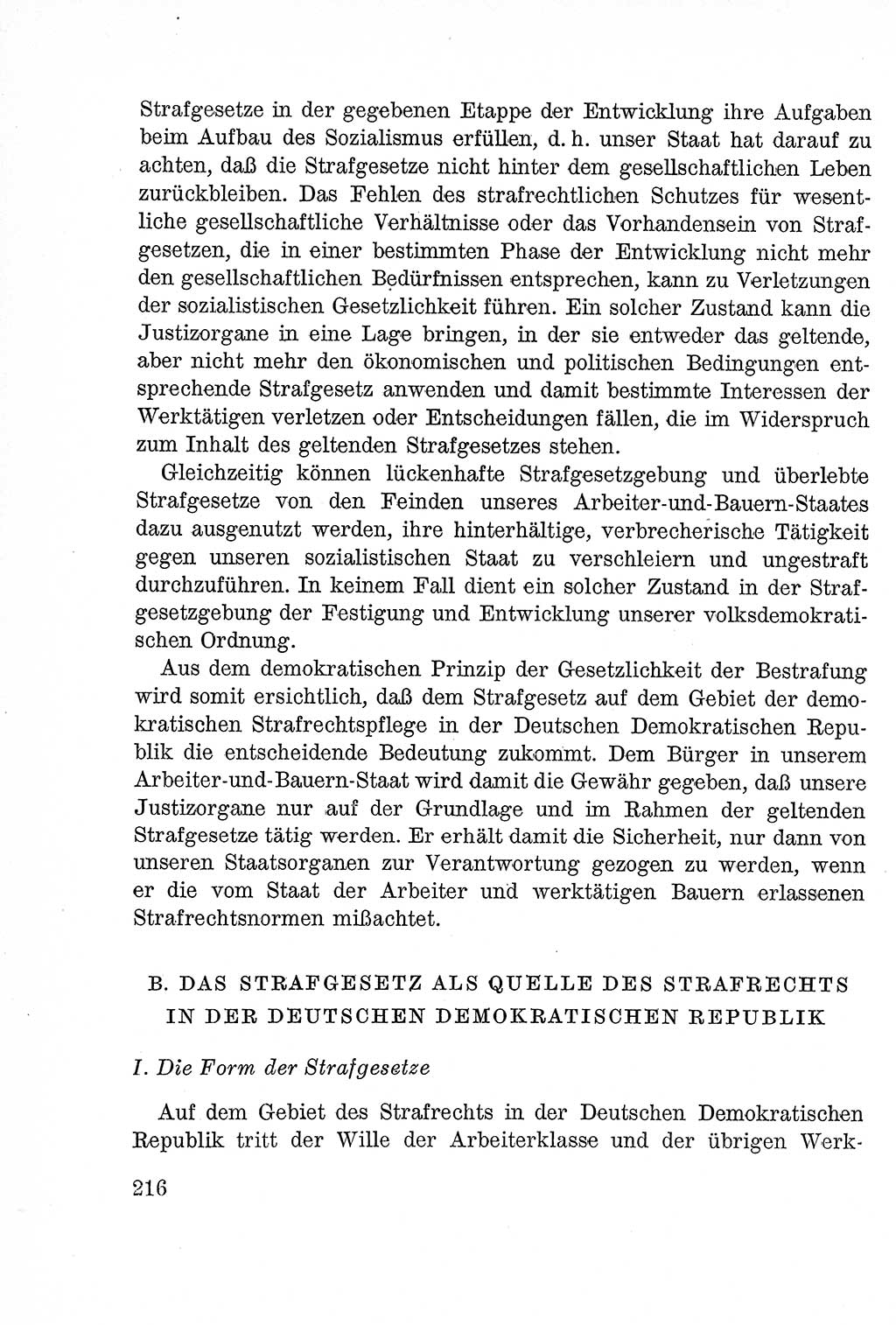 Lehrbuch des Strafrechts der Deutschen Demokratischen Republik (DDR), Allgemeiner Teil 1957, Seite 216 (Lb. Strafr. DDR AT 1957, S. 216)