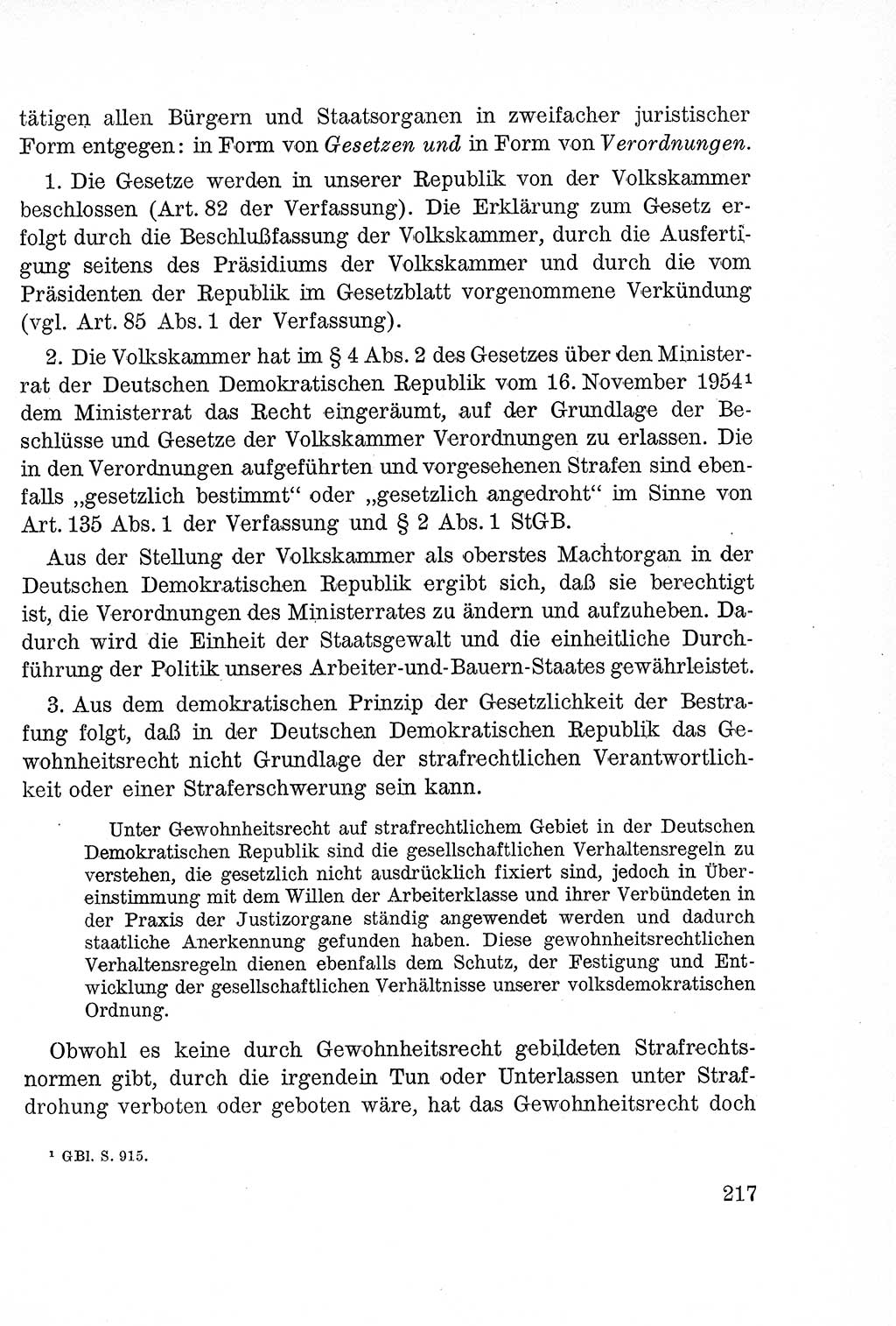 Lehrbuch des Strafrechts der Deutschen Demokratischen Republik (DDR), Allgemeiner Teil 1957, Seite 217 (Lb. Strafr. DDR AT 1957, S. 217)