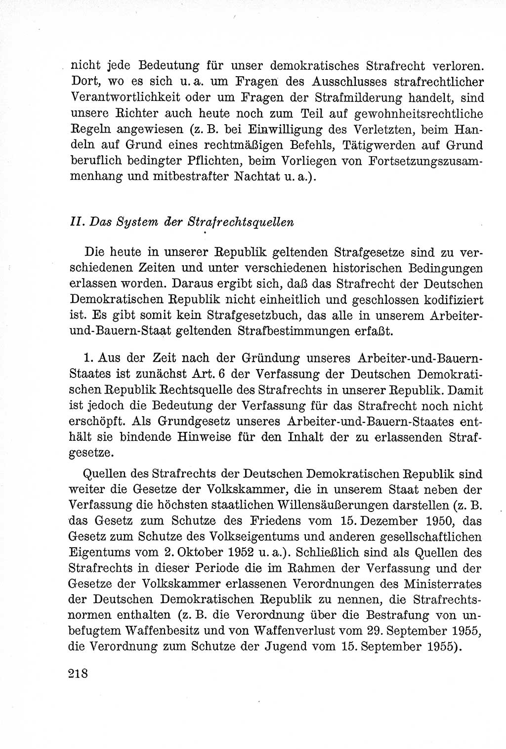 Lehrbuch des Strafrechts der Deutschen Demokratischen Republik (DDR), Allgemeiner Teil 1957, Seite 218 (Lb. Strafr. DDR AT 1957, S. 218)