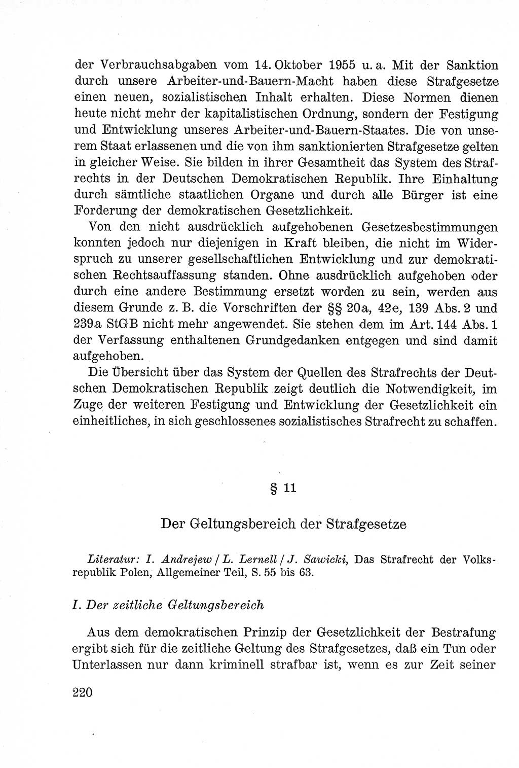 Lehrbuch des Strafrechts der Deutschen Demokratischen Republik (DDR), Allgemeiner Teil 1957, Seite 220 (Lb. Strafr. DDR AT 1957, S. 220)