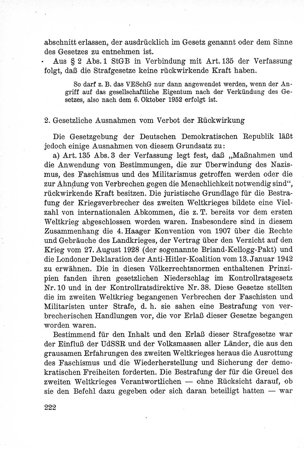 Lehrbuch des Strafrechts der Deutschen Demokratischen Republik (DDR), Allgemeiner Teil 1957, Seite 222 (Lb. Strafr. DDR AT 1957, S. 222)