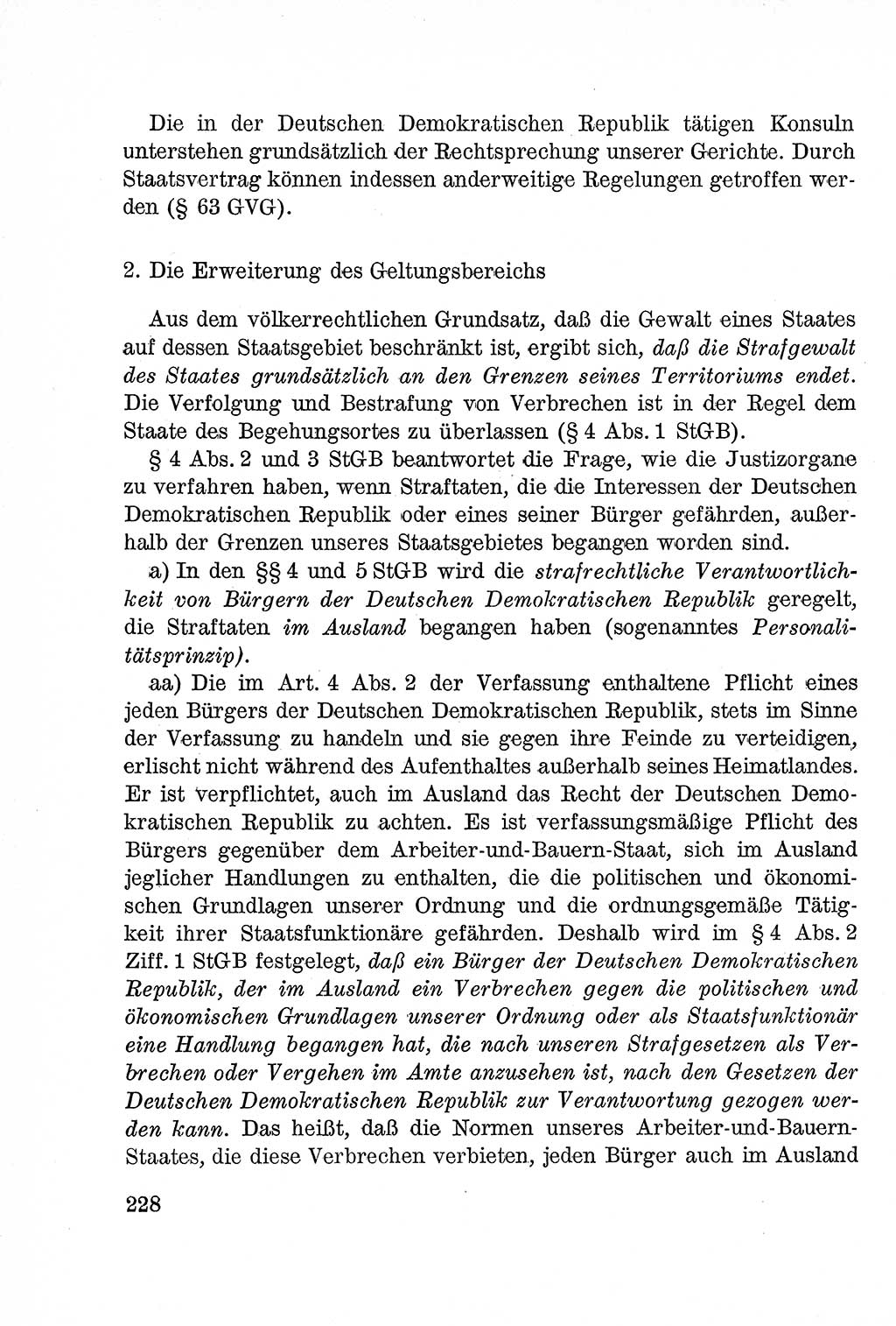 Lehrbuch des Strafrechts der Deutschen Demokratischen Republik (DDR), Allgemeiner Teil 1957, Seite 228 (Lb. Strafr. DDR AT 1957, S. 228)