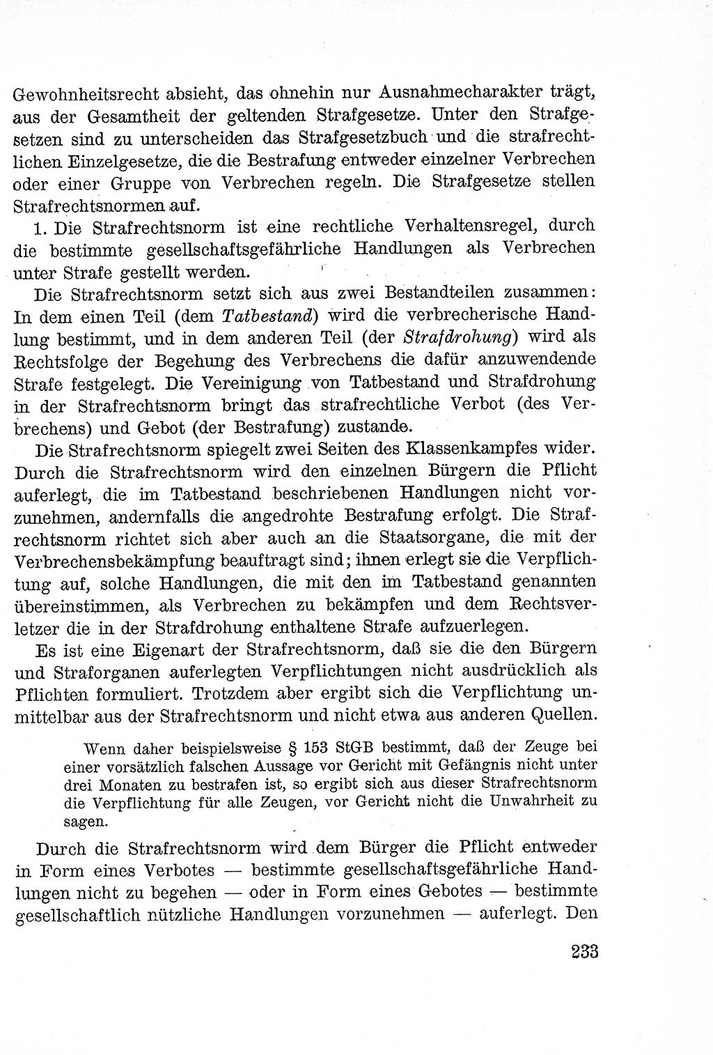 Lehrbuch des Strafrechts der Deutschen Demokratischen Republik (DDR), Allgemeiner Teil 1957, Seite 233 (Lb. Strafr. DDR AT 1957, S. 233)
