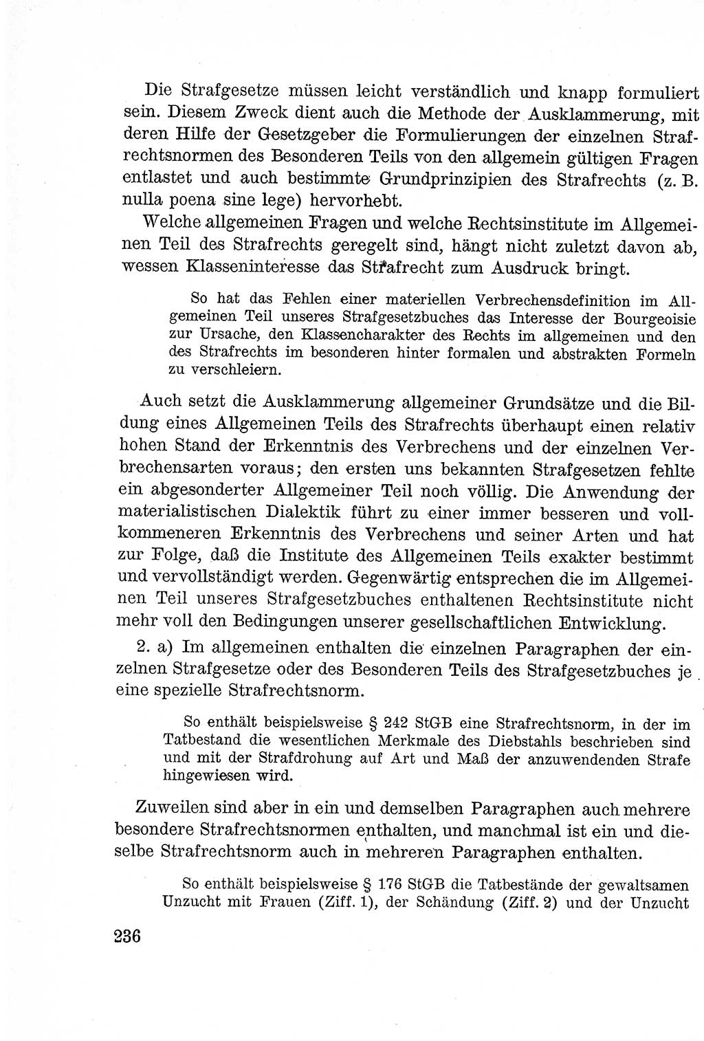 Lehrbuch des Strafrechts der Deutschen Demokratischen Republik (DDR), Allgemeiner Teil 1957, Seite 236 (Lb. Strafr. DDR AT 1957, S. 236)