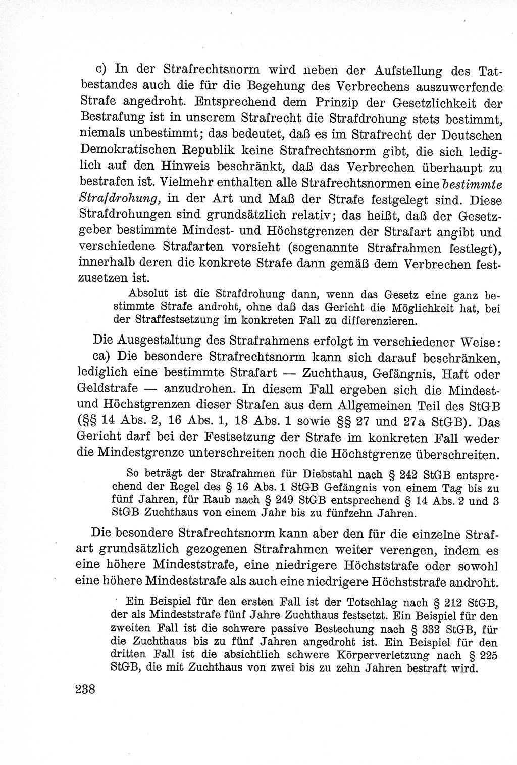 Lehrbuch des Strafrechts der Deutschen Demokratischen Republik (DDR), Allgemeiner Teil 1957, Seite 238 (Lb. Strafr. DDR AT 1957, S. 238)