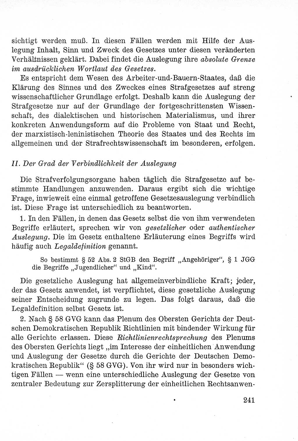Lehrbuch des Strafrechts der Deutschen Demokratischen Republik (DDR), Allgemeiner Teil 1957, Seite 241 (Lb. Strafr. DDR AT 1957, S. 241)