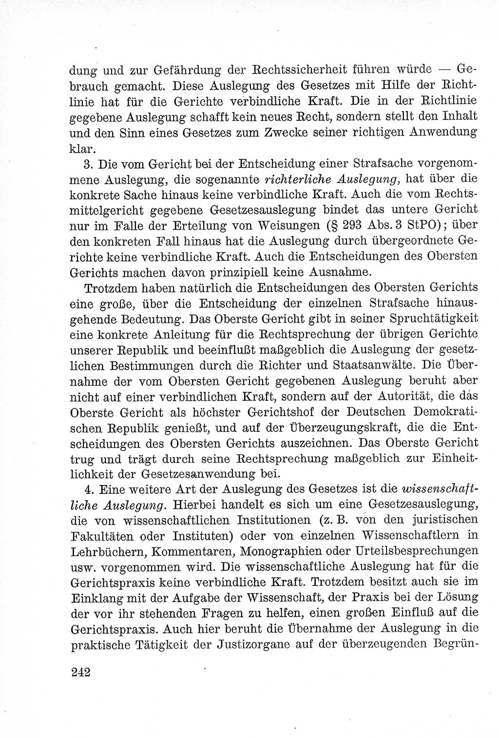 Lehrbuch des Strafrechts der Deutschen Demokratischen Republik (DDR), Allgemeiner Teil 1957, Seite 242 (Lb. Strafr. DDR AT 1957, S. 242)