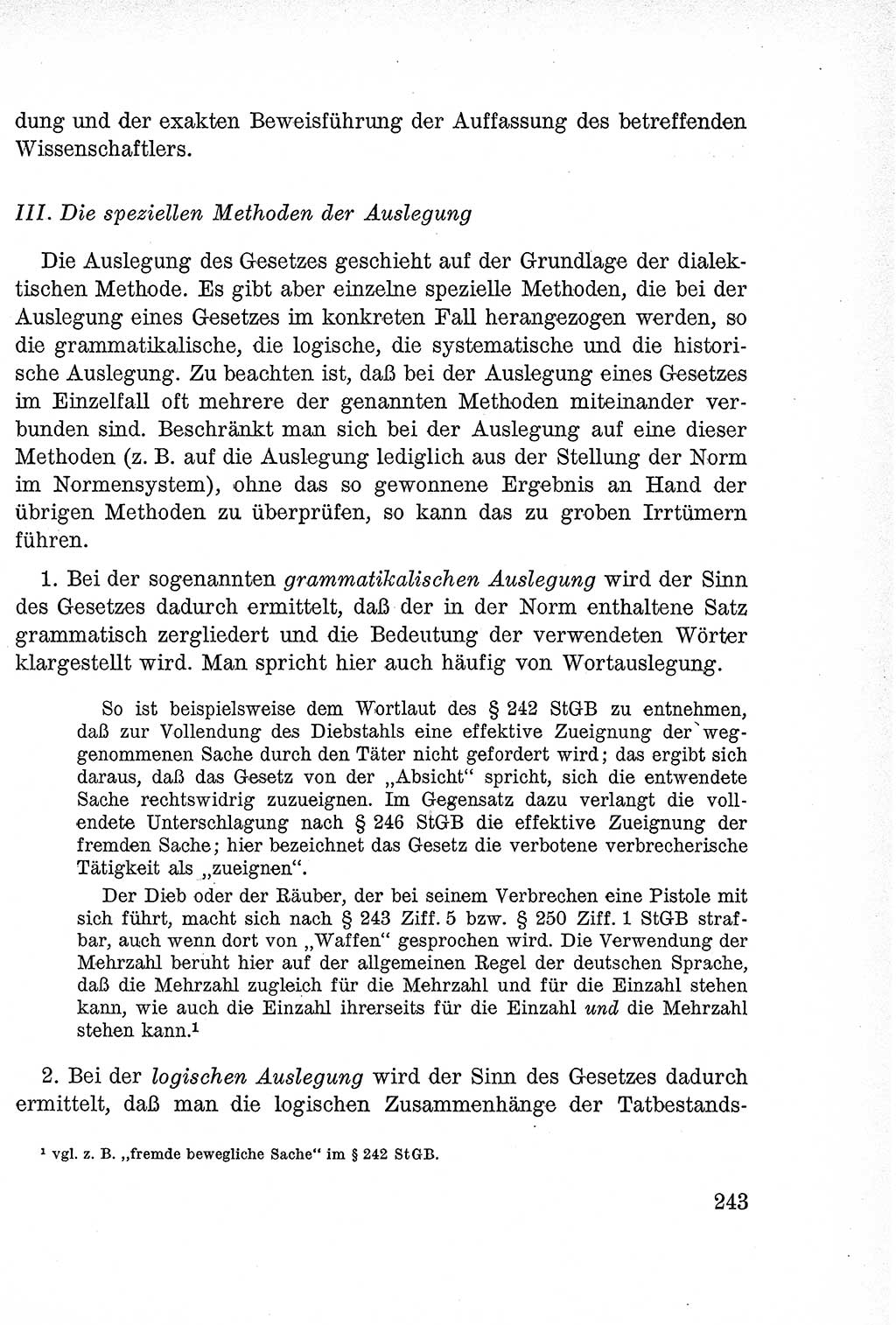 Lehrbuch des Strafrechts der Deutschen Demokratischen Republik (DDR), Allgemeiner Teil 1957, Seite 243 (Lb. Strafr. DDR AT 1957, S. 243)