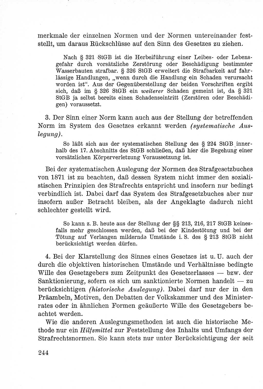 Lehrbuch des Strafrechts der Deutschen Demokratischen Republik (DDR), Allgemeiner Teil 1957, Seite 244 (Lb. Strafr. DDR AT 1957, S. 244)