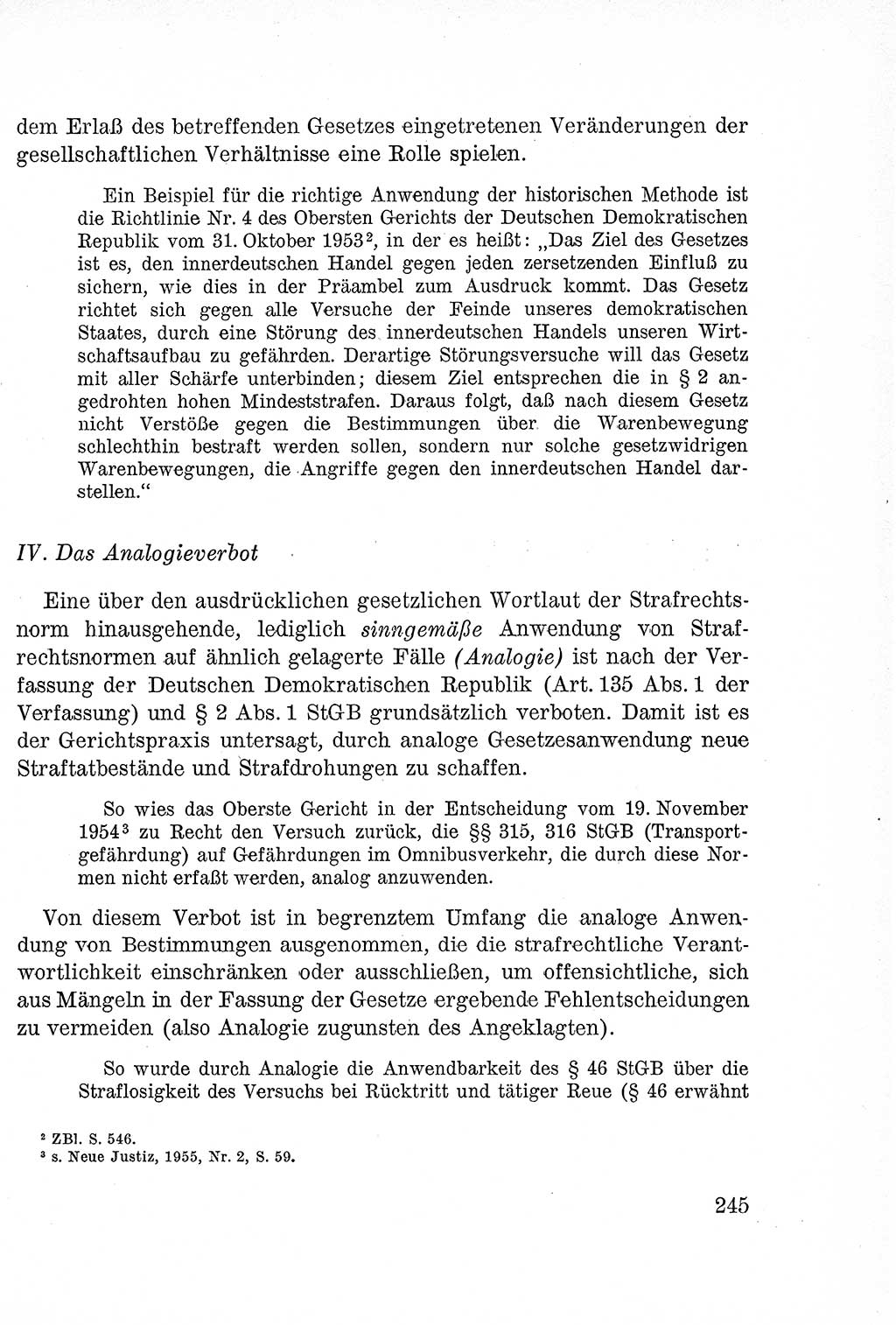 Lehrbuch des Strafrechts der Deutschen Demokratischen Republik (DDR), Allgemeiner Teil 1957, Seite 245 (Lb. Strafr. DDR AT 1957, S. 245)