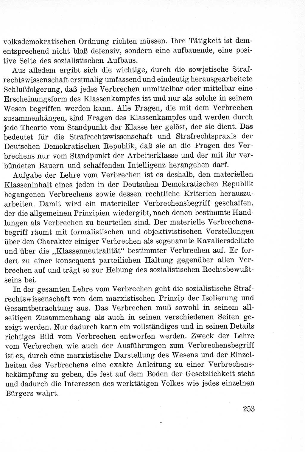 Lehrbuch des Strafrechts der Deutschen Demokratischen Republik (DDR), Allgemeiner Teil 1957, Seite 253 (Lb. Strafr. DDR AT 1957, S. 253)