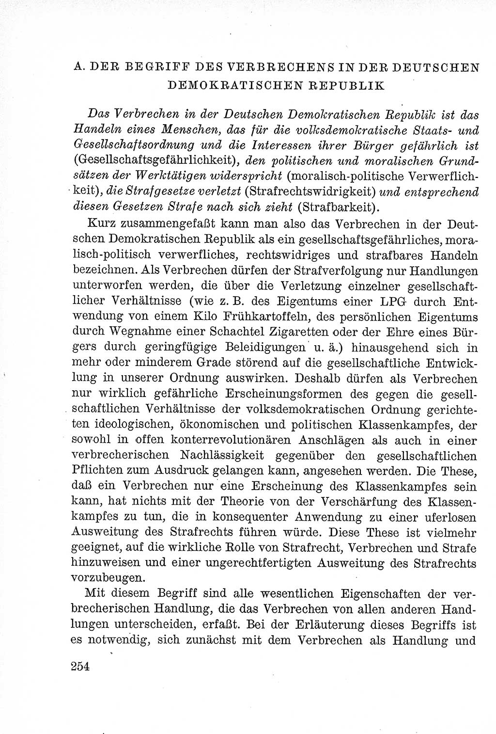 Lehrbuch des Strafrechts der Deutschen Demokratischen Republik (DDR), Allgemeiner Teil 1957, Seite 254 (Lb. Strafr. DDR AT 1957, S. 254)