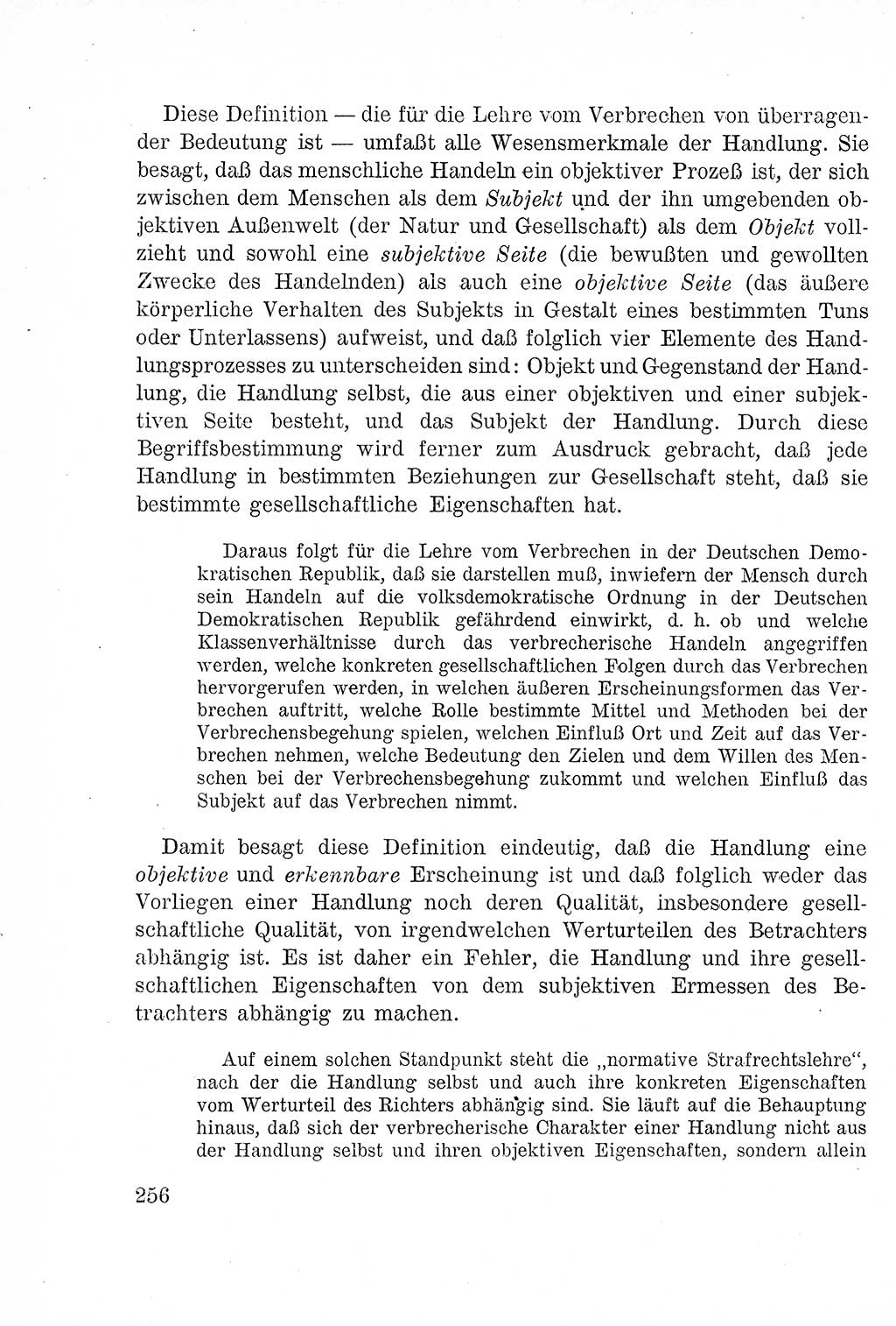 Lehrbuch des Strafrechts der Deutschen Demokratischen Republik (DDR), Allgemeiner Teil 1957, Seite 256 (Lb. Strafr. DDR AT 1957, S. 256)