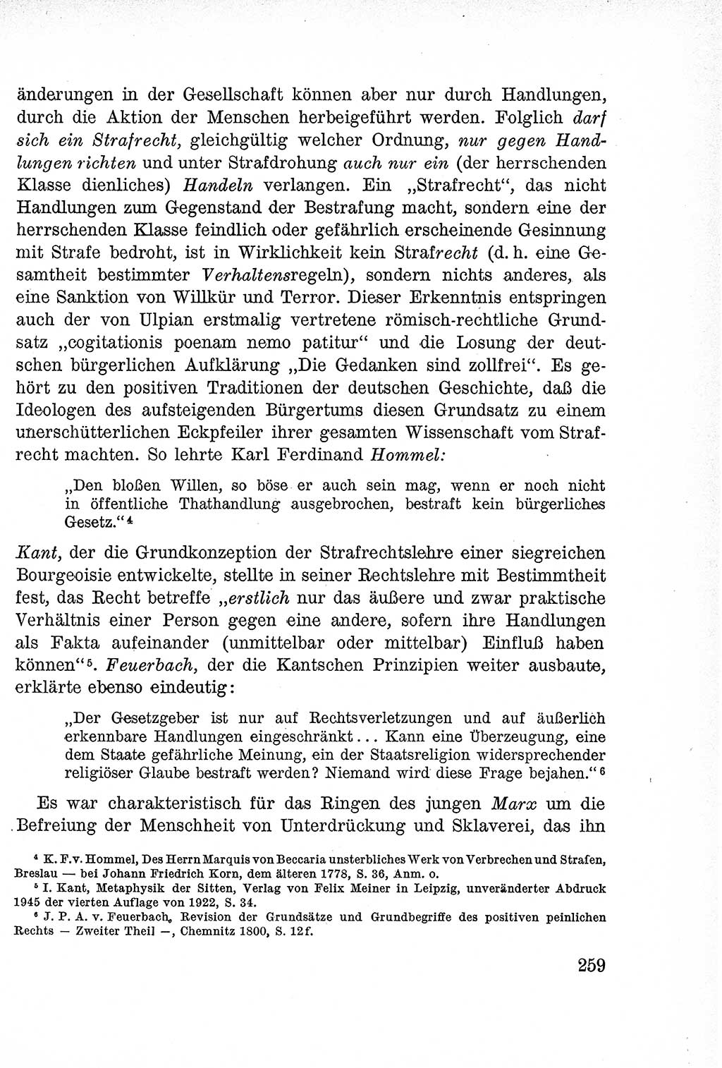 Lehrbuch des Strafrechts der Deutschen Demokratischen Republik (DDR), Allgemeiner Teil 1957, Seite 259 (Lb. Strafr. DDR AT 1957, S. 259)
