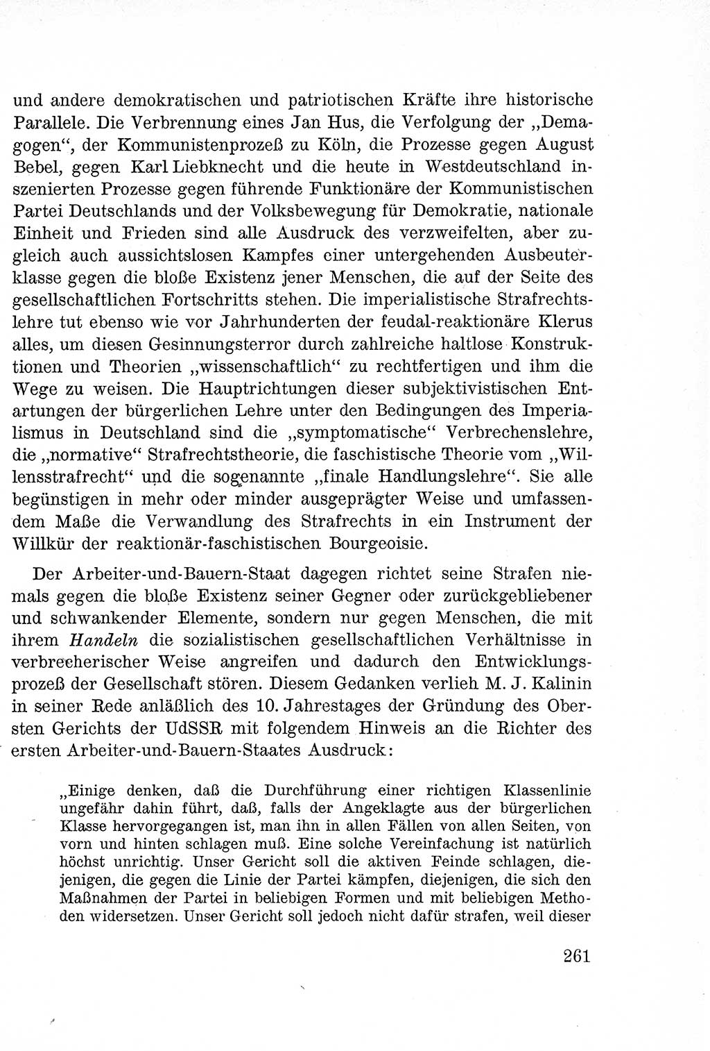 Lehrbuch des Strafrechts der Deutschen Demokratischen Republik (DDR), Allgemeiner Teil 1957, Seite 261 (Lb. Strafr. DDR AT 1957, S. 261)