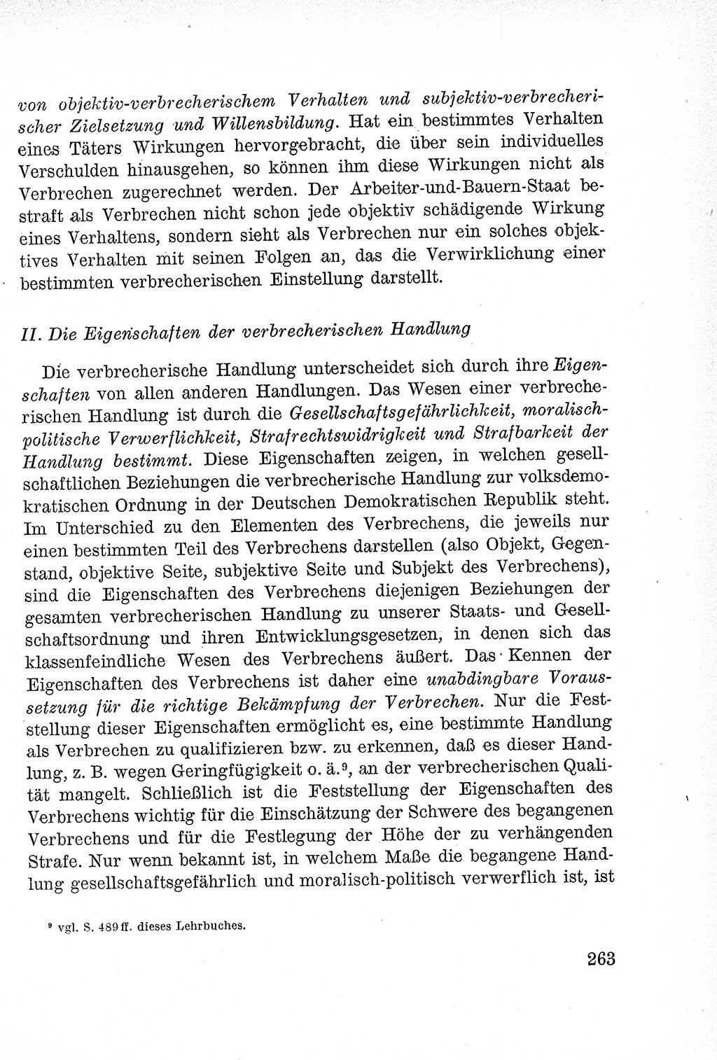 Lehrbuch des Strafrechts der Deutschen Demokratischen Republik (DDR), Allgemeiner Teil 1957, Seite 263 (Lb. Strafr. DDR AT 1957, S. 263)