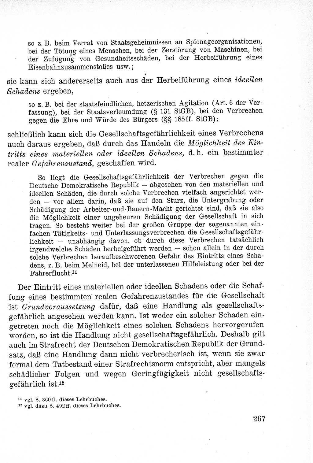 Lehrbuch des Strafrechts der Deutschen Demokratischen Republik (DDR), Allgemeiner Teil 1957, Seite 267 (Lb. Strafr. DDR AT 1957, S. 267)