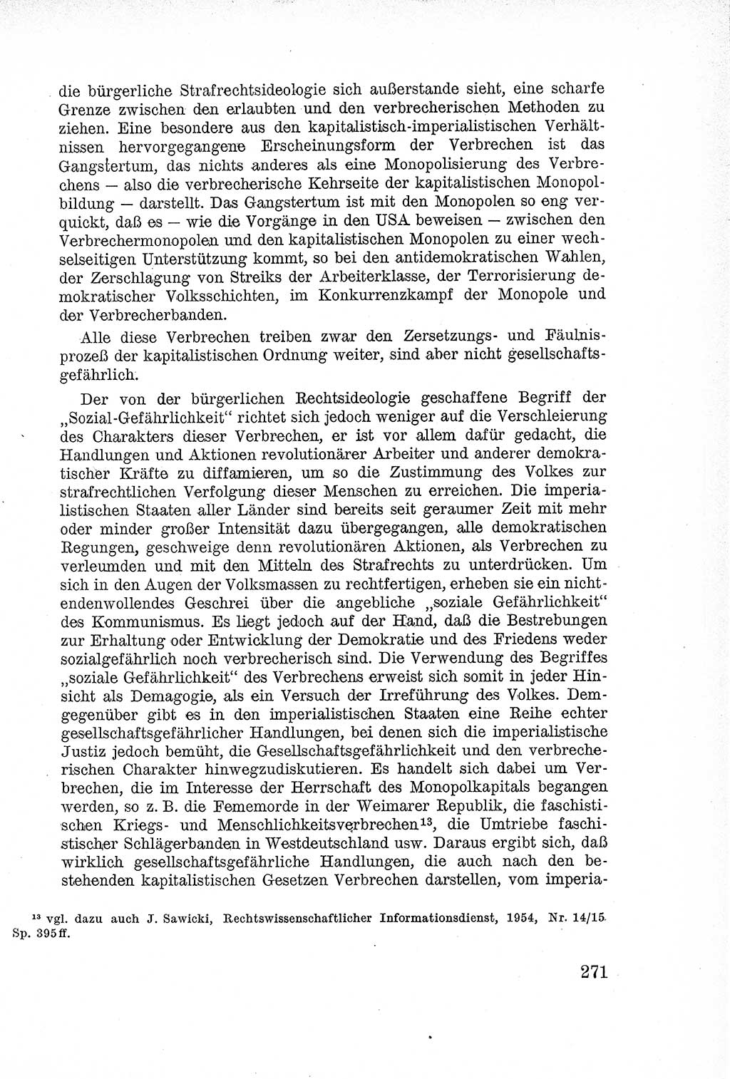 Lehrbuch des Strafrechts der Deutschen Demokratischen Republik (DDR), Allgemeiner Teil 1957, Seite 271 (Lb. Strafr. DDR AT 1957, S. 271)