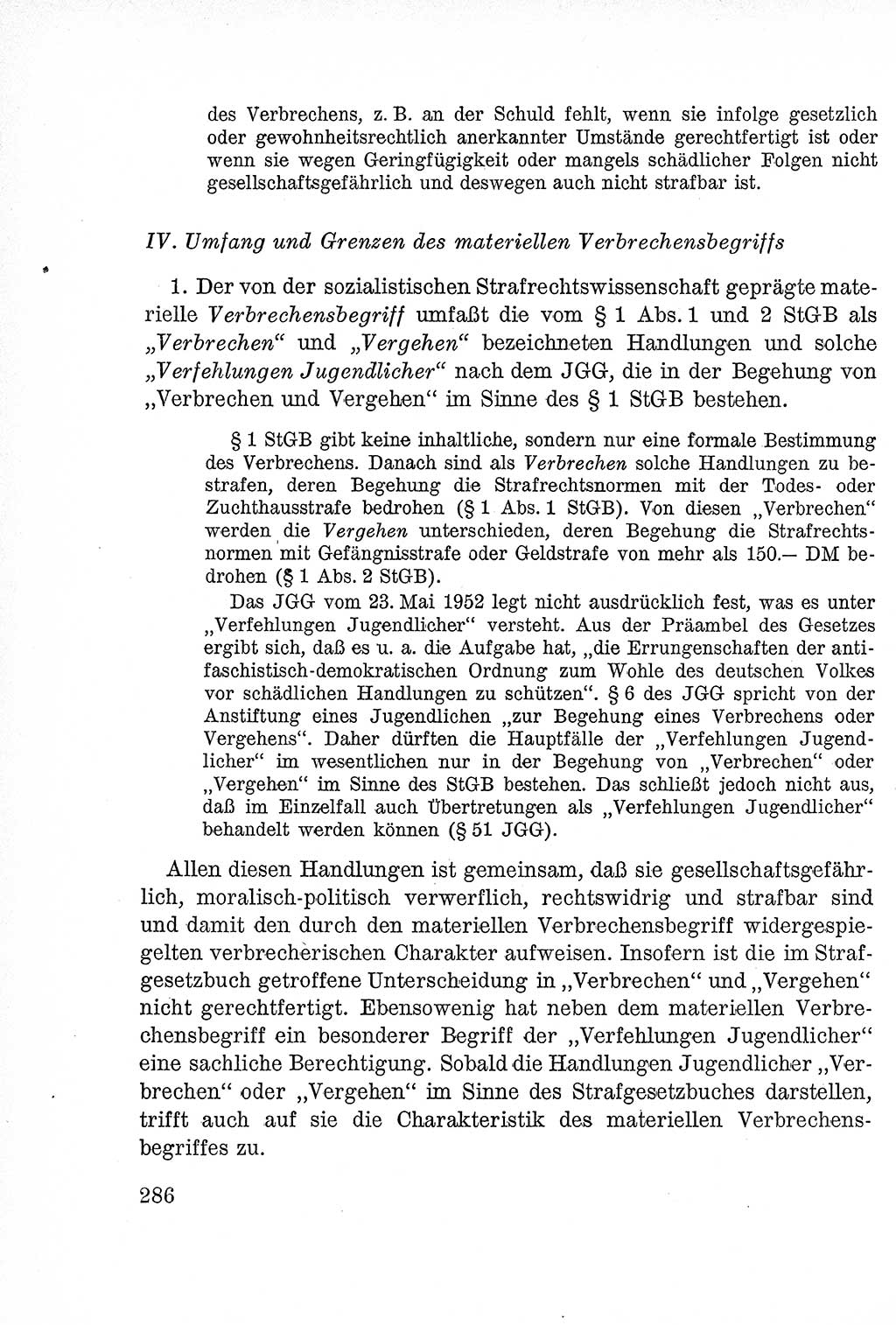 Lehrbuch des Strafrechts der Deutschen Demokratischen Republik (DDR), Allgemeiner Teil 1957, Seite 286 (Lb. Strafr. DDR AT 1957, S. 286)