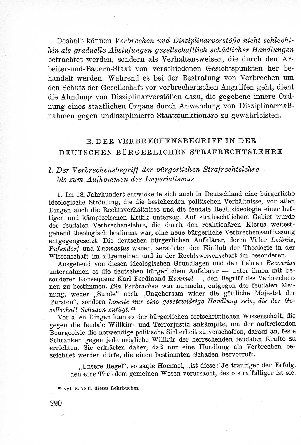 Lehrbuch des Strafrechts der Deutschen Demokratischen Republik (DDR), Allgemeiner Teil 1957, Seite 290 (Lb. Strafr. DDR AT 1957, S. 290)