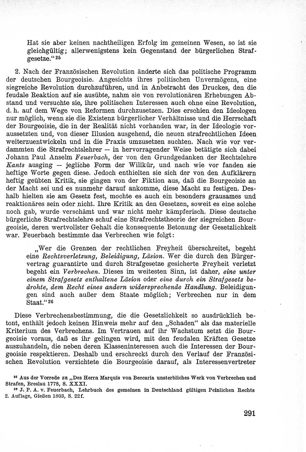 Lehrbuch des Strafrechts der Deutschen Demokratischen Republik (DDR), Allgemeiner Teil 1957, Seite 291 (Lb. Strafr. DDR AT 1957, S. 291)
