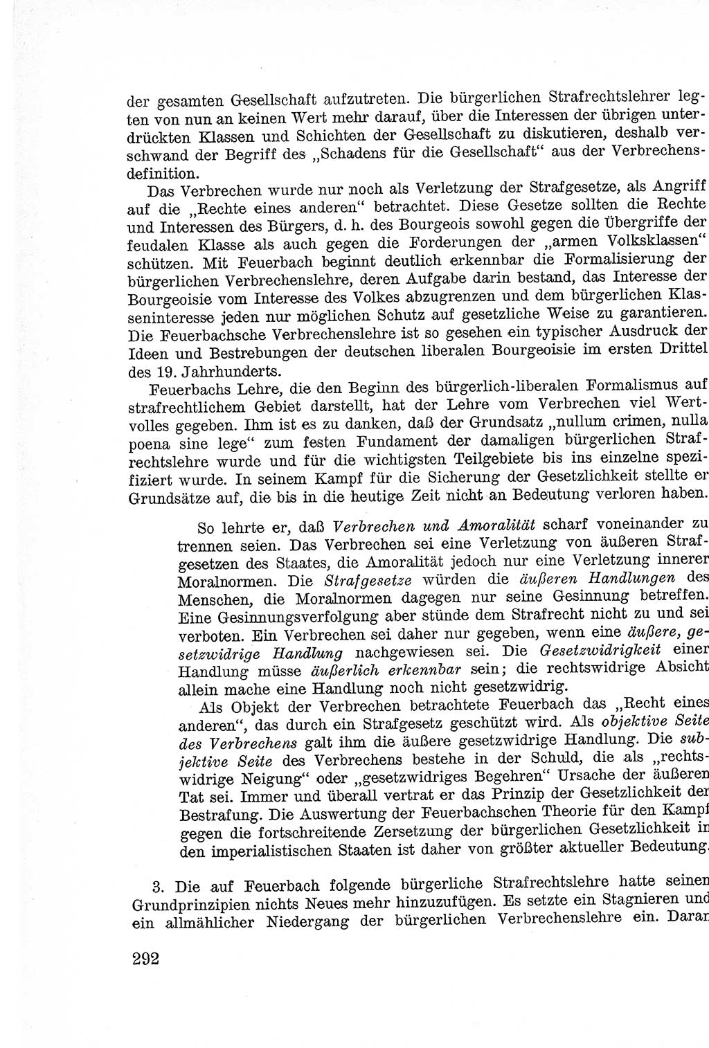 Lehrbuch des Strafrechts der Deutschen Demokratischen Republik (DDR), Allgemeiner Teil 1957, Seite 292 (Lb. Strafr. DDR AT 1957, S. 292)