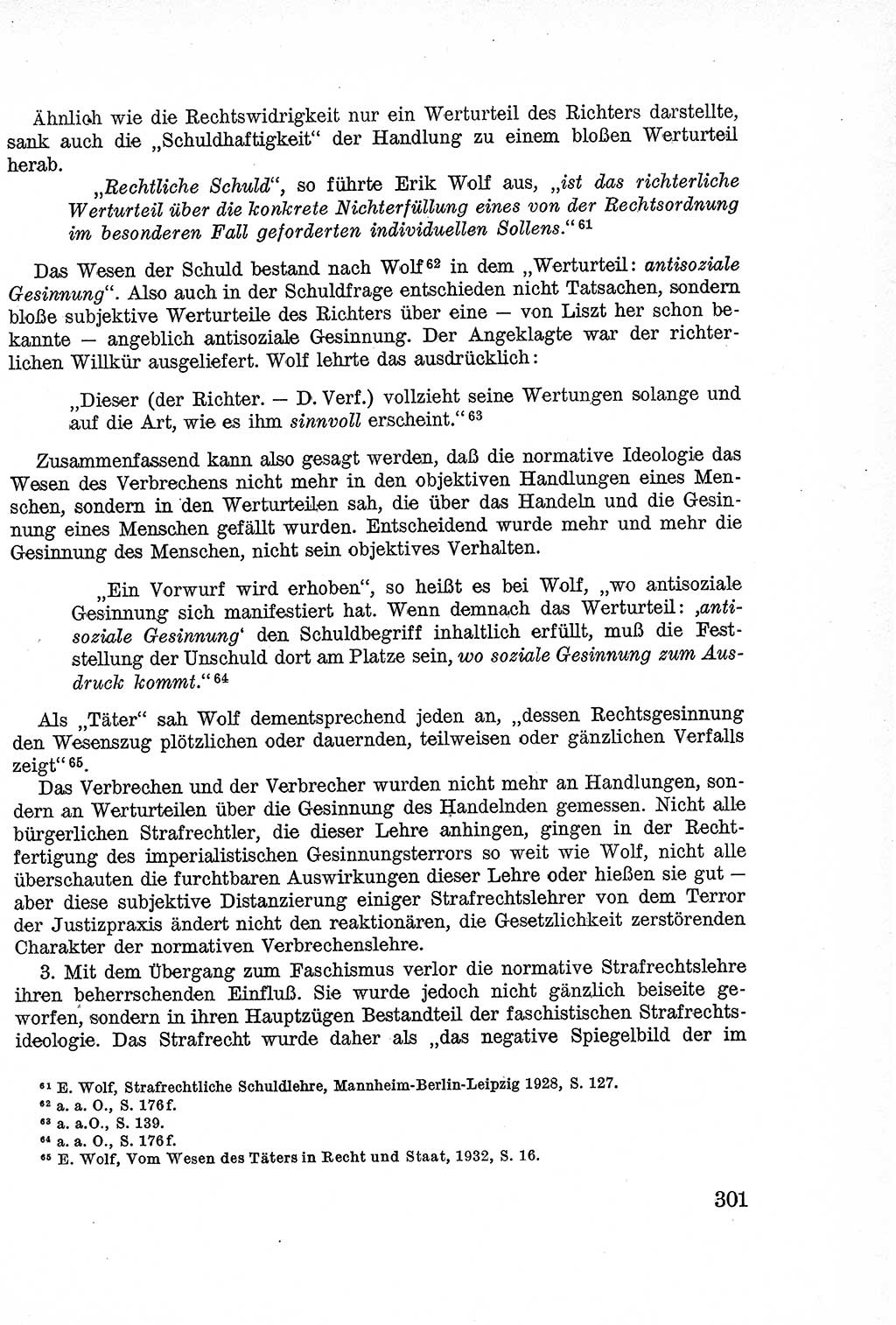 Lehrbuch des Strafrechts der Deutschen Demokratischen Republik (DDR), Allgemeiner Teil 1957, Seite 301 (Lb. Strafr. DDR AT 1957, S. 301)