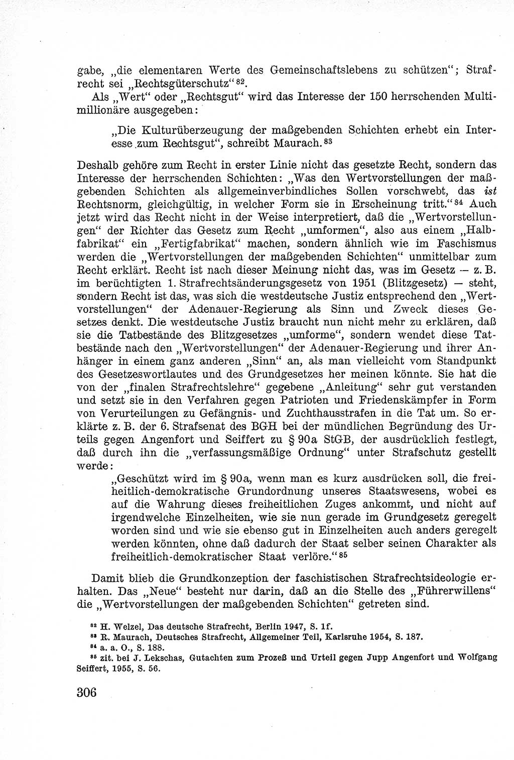 Lehrbuch des Strafrechts der Deutschen Demokratischen Republik (DDR), Allgemeiner Teil 1957, Seite 306 (Lb. Strafr. DDR AT 1957, S. 306)