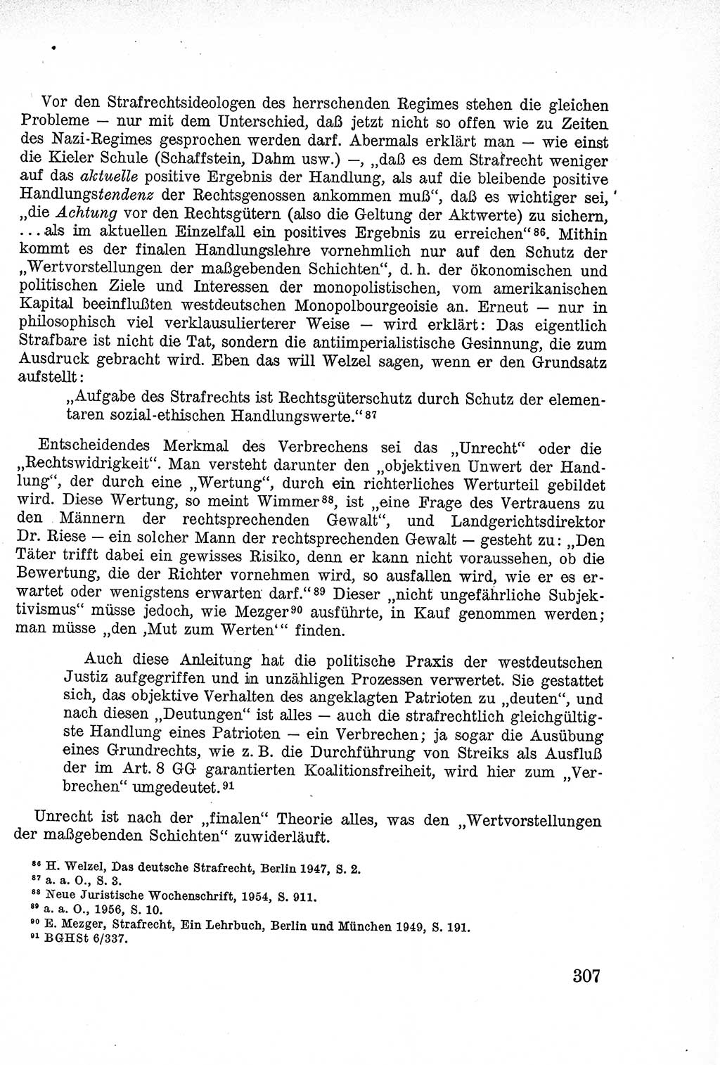 Lehrbuch des Strafrechts der Deutschen Demokratischen Republik (DDR), Allgemeiner Teil 1957, Seite 307 (Lb. Strafr. DDR AT 1957, S. 307)