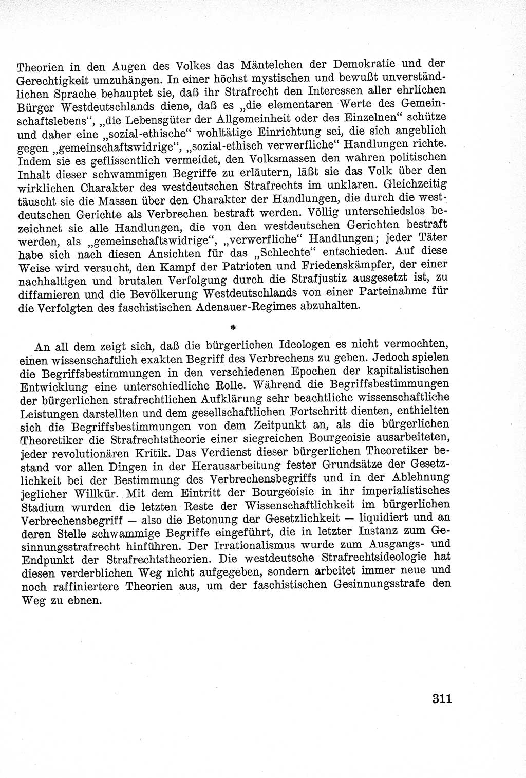 Lehrbuch des Strafrechts der Deutschen Demokratischen Republik (DDR), Allgemeiner Teil 1957, Seite 311 (Lb. Strafr. DDR AT 1957, S. 311)