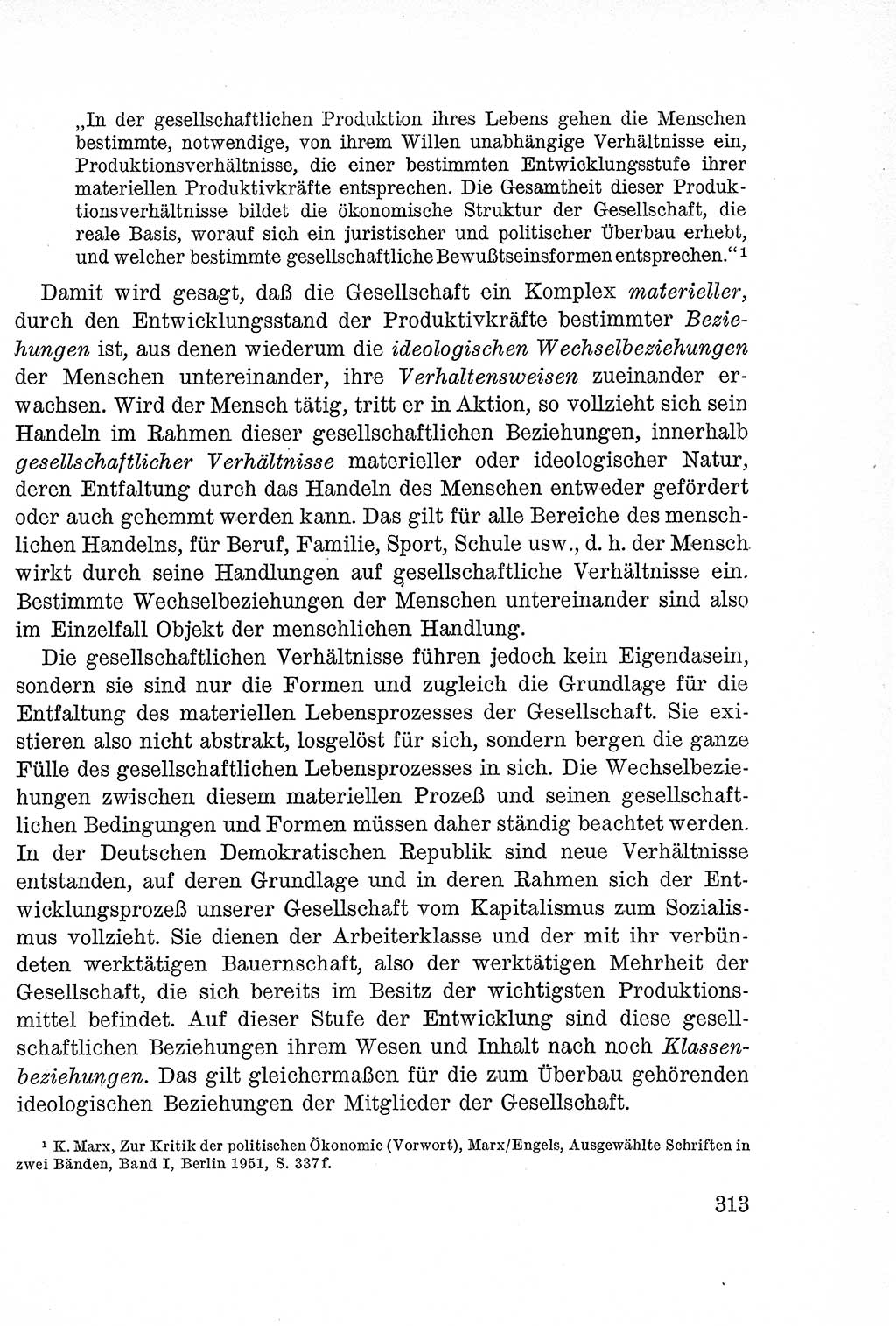Lehrbuch des Strafrechts der Deutschen Demokratischen Republik (DDR), Allgemeiner Teil 1957, Seite 313 (Lb. Strafr. DDR AT 1957, S. 313)