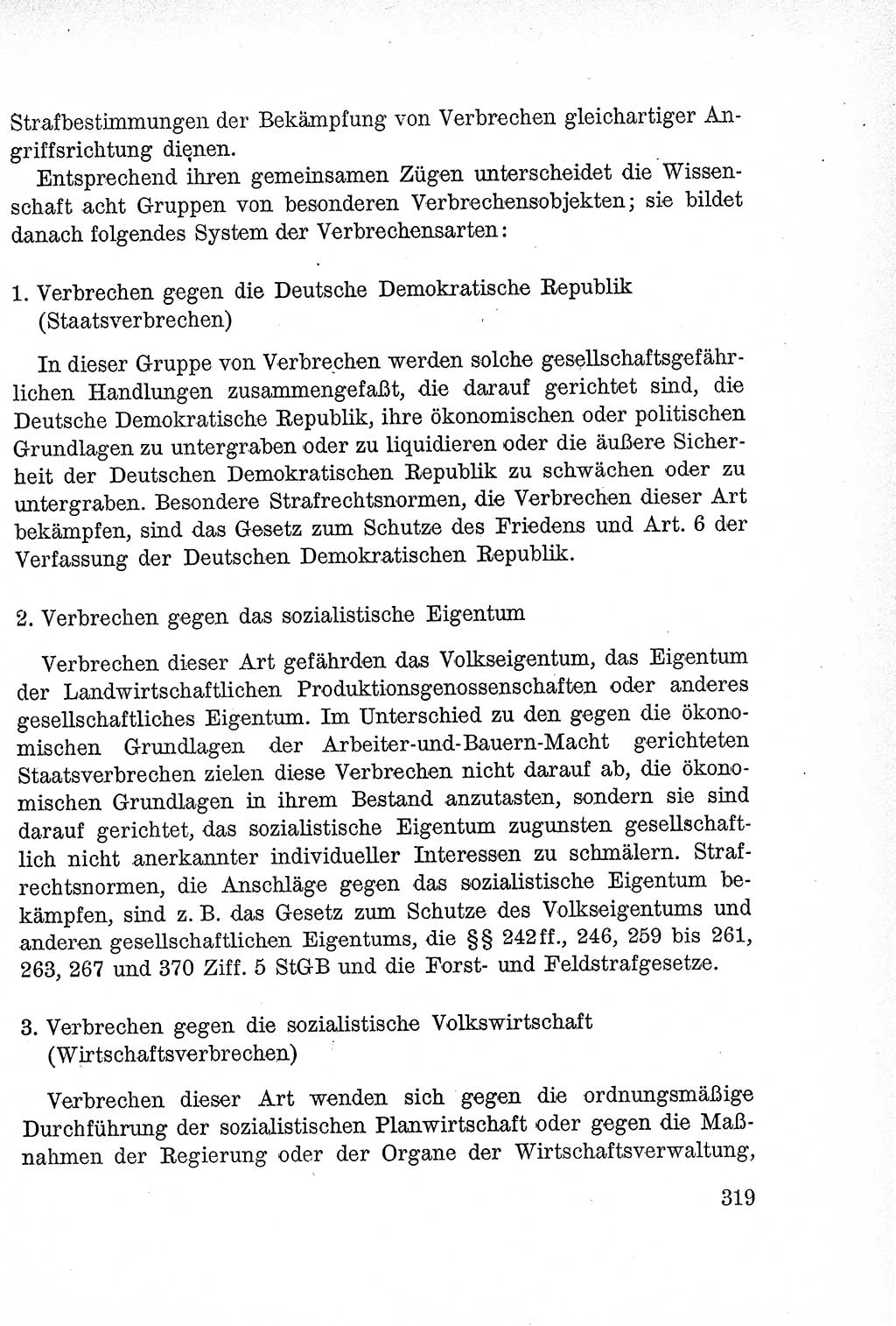 Lehrbuch des Strafrechts der Deutschen Demokratischen Republik (DDR), Allgemeiner Teil 1957, Seite 319 (Lb. Strafr. DDR AT 1957, S. 319)