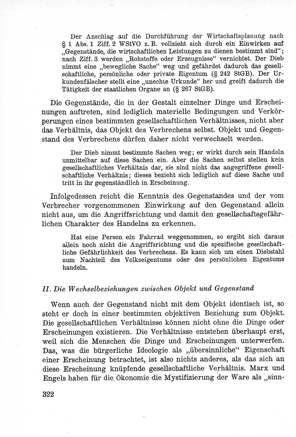 Lehrbuch des Strafrechts der Deutschen Demokratischen Republik (DDR), Allgemeiner Teil 1957, Seite 322 (Lb. Strafr. DDR AT 1957, S. 322)