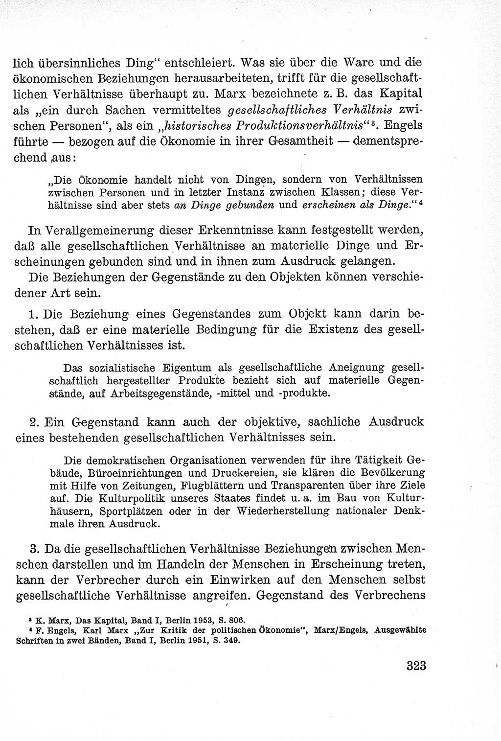 Lehrbuch des Strafrechts der Deutschen Demokratischen Republik (DDR), Allgemeiner Teil 1957, Seite 323 (Lb. Strafr. DDR AT 1957, S. 323)