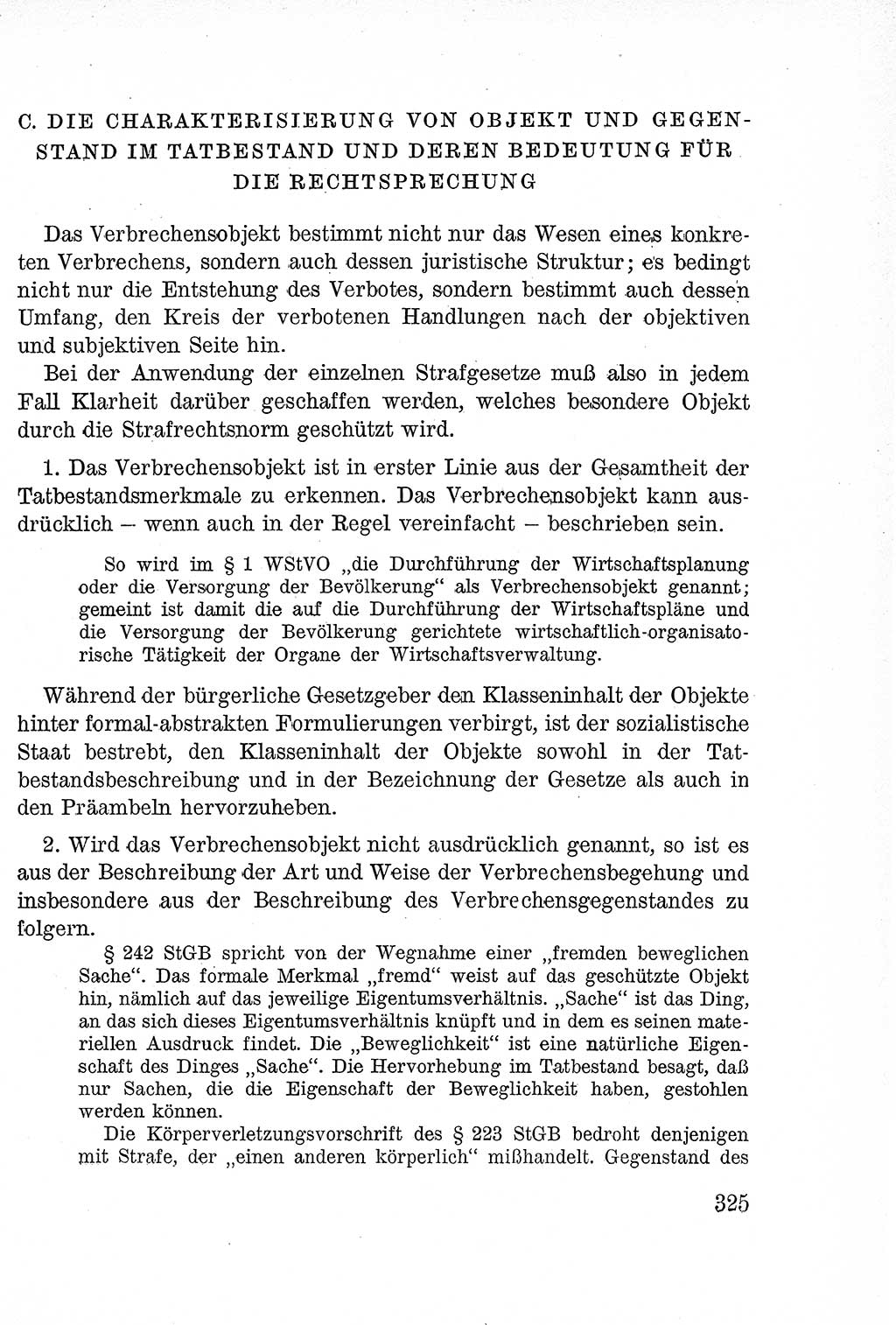 Lehrbuch des Strafrechts der Deutschen Demokratischen Republik (DDR), Allgemeiner Teil 1957, Seite 325 (Lb. Strafr. DDR AT 1957, S. 325)