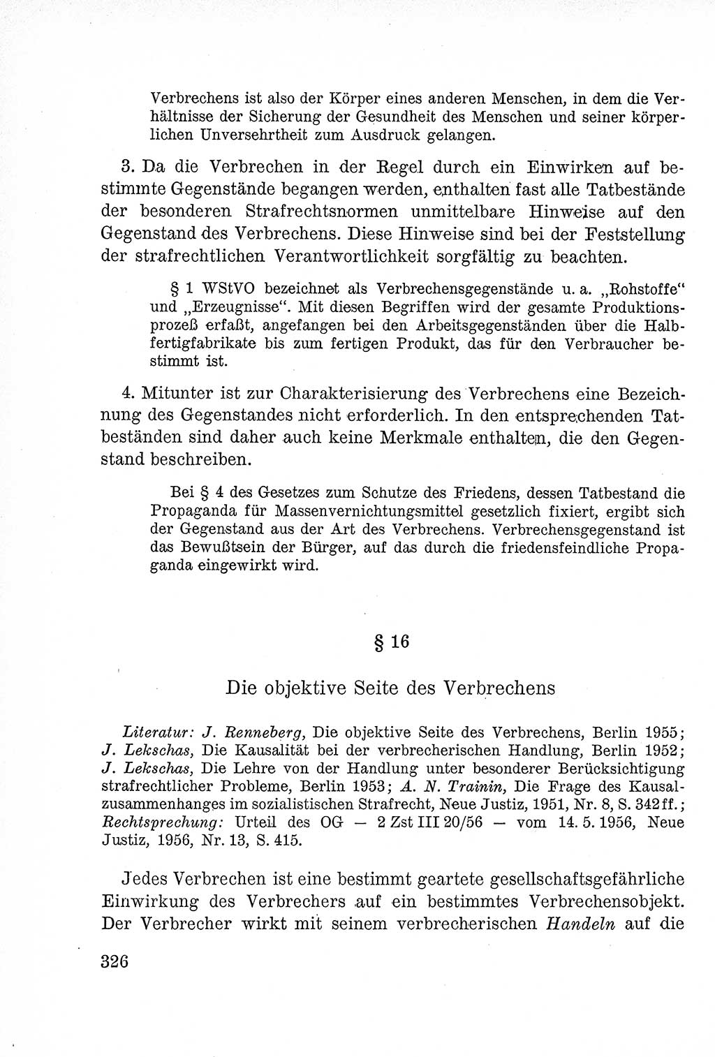 Lehrbuch des Strafrechts der Deutschen Demokratischen Republik (DDR), Allgemeiner Teil 1957, Seite 326 (Lb. Strafr. DDR AT 1957, S. 326)