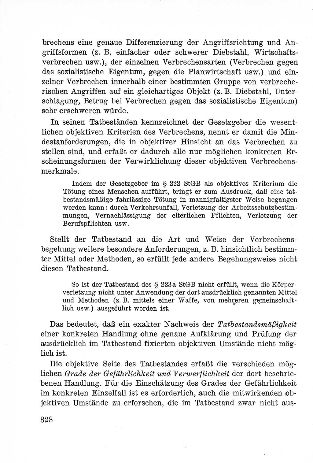 Lehrbuch des Strafrechts der Deutschen Demokratischen Republik (DDR), Allgemeiner Teil 1957, Seite 328 (Lb. Strafr. DDR AT 1957, S. 328)