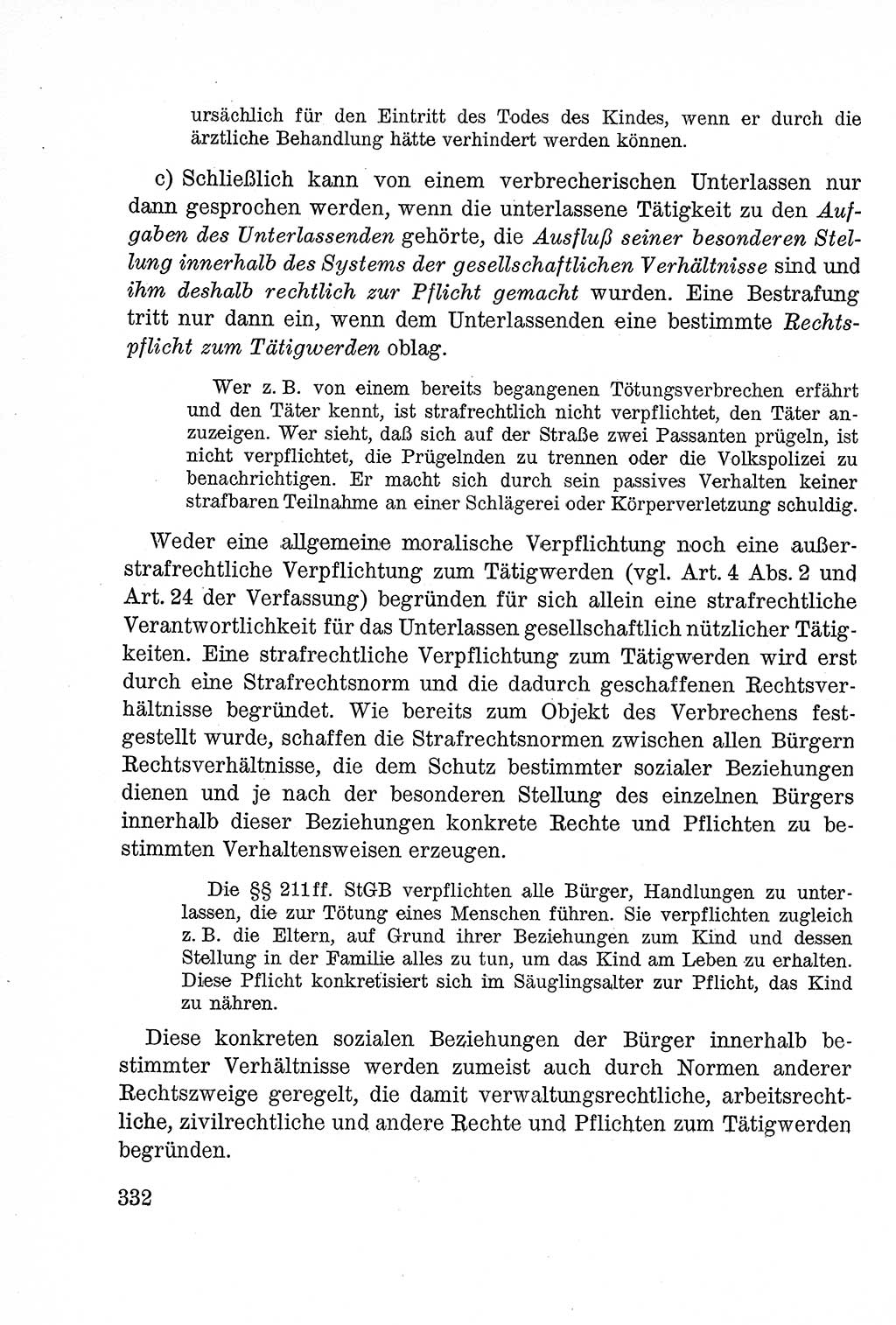 Lehrbuch des Strafrechts der Deutschen Demokratischen Republik (DDR), Allgemeiner Teil 1957, Seite 332 (Lb. Strafr. DDR AT 1957, S. 332)