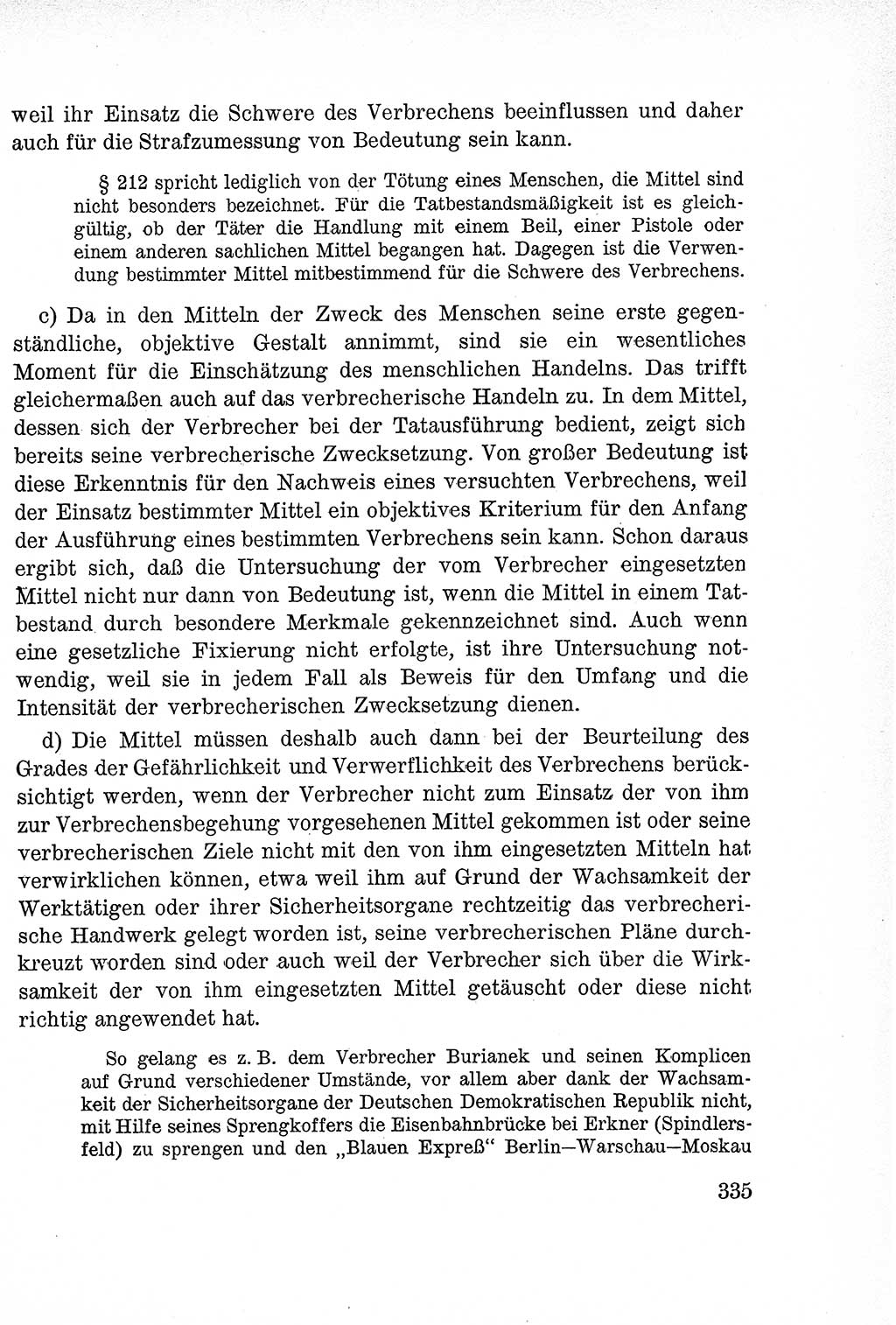 Lehrbuch des Strafrechts der Deutschen Demokratischen Republik (DDR), Allgemeiner Teil 1957, Seite 335 (Lb. Strafr. DDR AT 1957, S. 335)