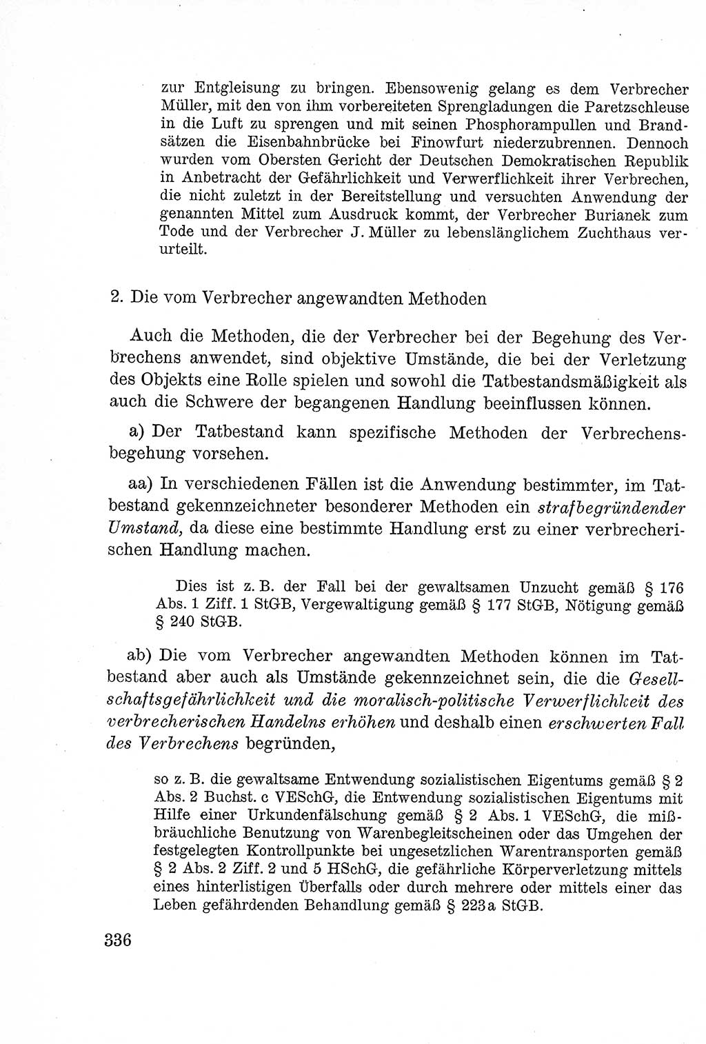 Lehrbuch des Strafrechts der Deutschen Demokratischen Republik (DDR), Allgemeiner Teil 1957, Seite 336 (Lb. Strafr. DDR AT 1957, S. 336)