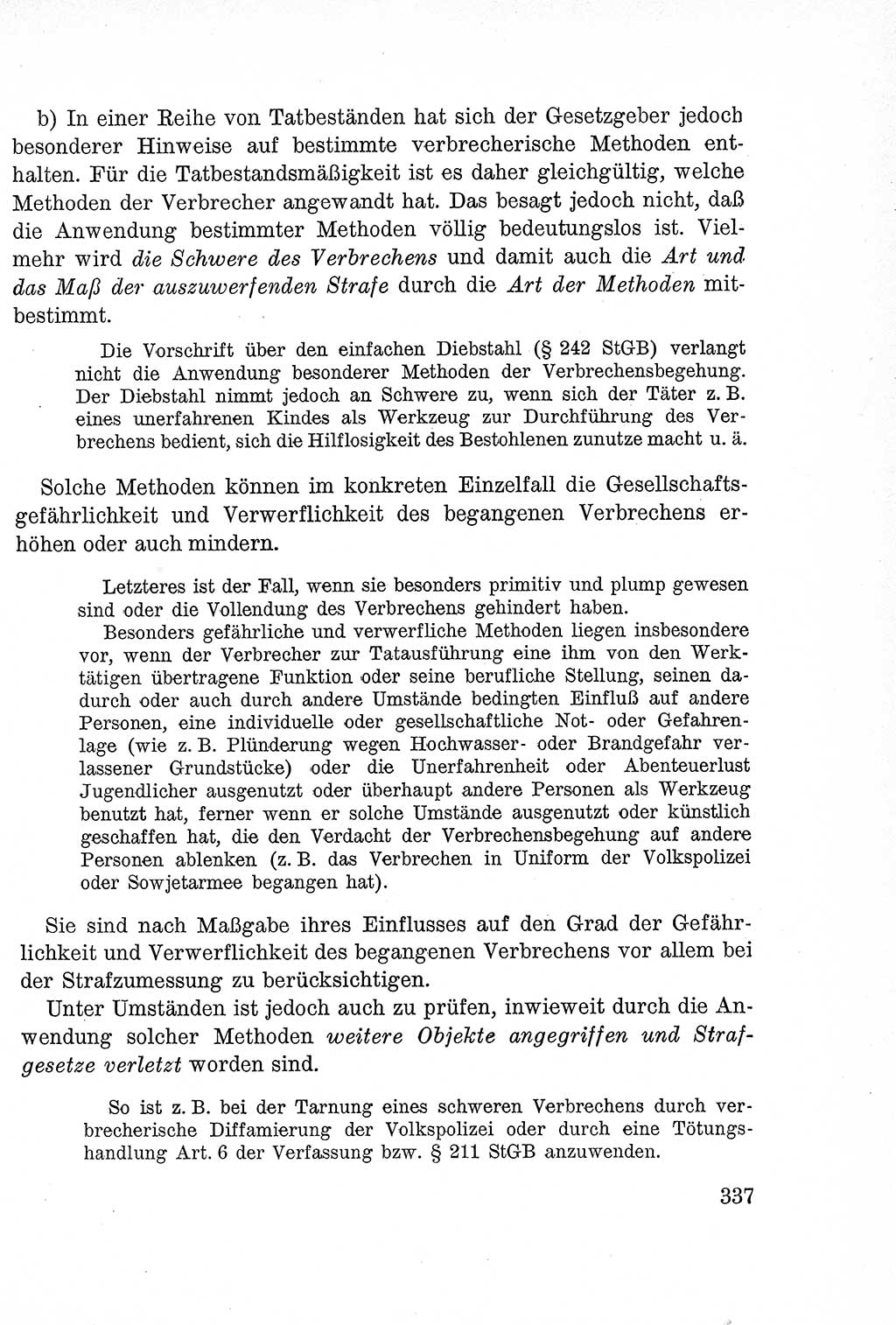 Lehrbuch des Strafrechts der Deutschen Demokratischen Republik (DDR), Allgemeiner Teil 1957, Seite 337 (Lb. Strafr. DDR AT 1957, S. 337)