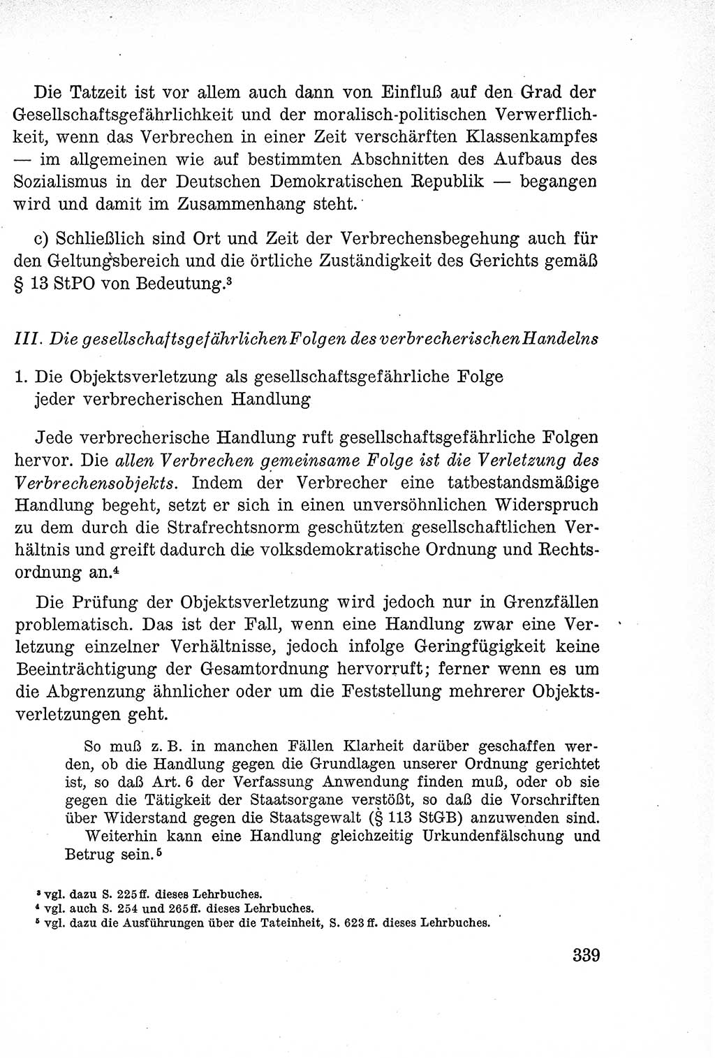 Lehrbuch des Strafrechts der Deutschen Demokratischen Republik (DDR), Allgemeiner Teil 1957, Seite 339 (Lb. Strafr. DDR AT 1957, S. 339)