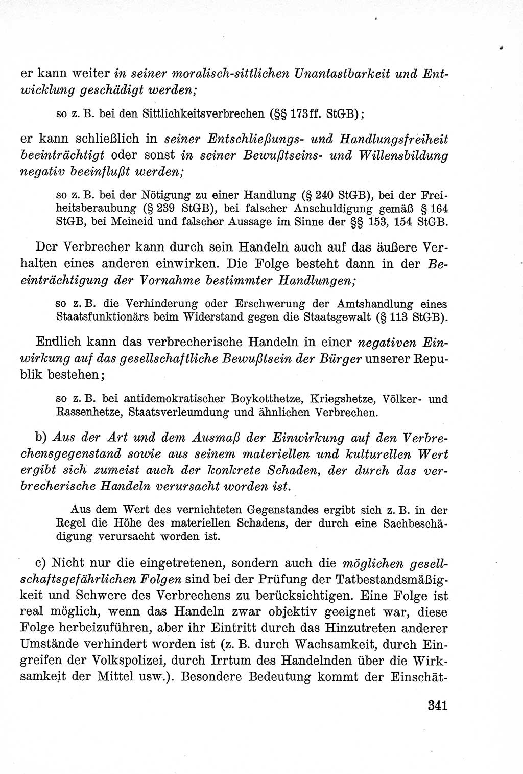 Lehrbuch des Strafrechts der Deutschen Demokratischen Republik (DDR), Allgemeiner Teil 1957, Seite 341 (Lb. Strafr. DDR AT 1957, S. 341)